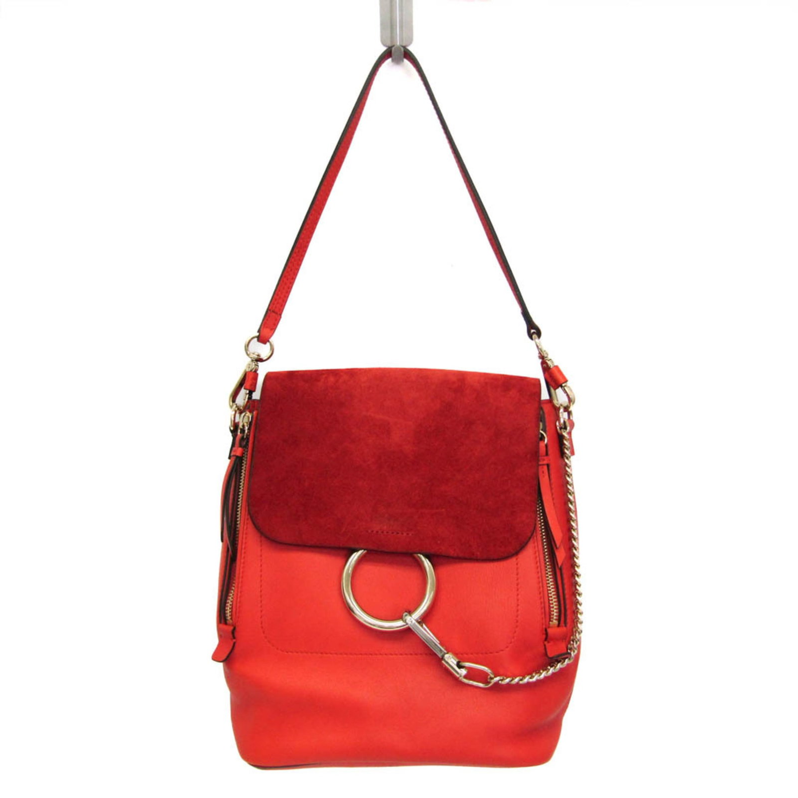 Leather Suede Backpack Chlo - 12