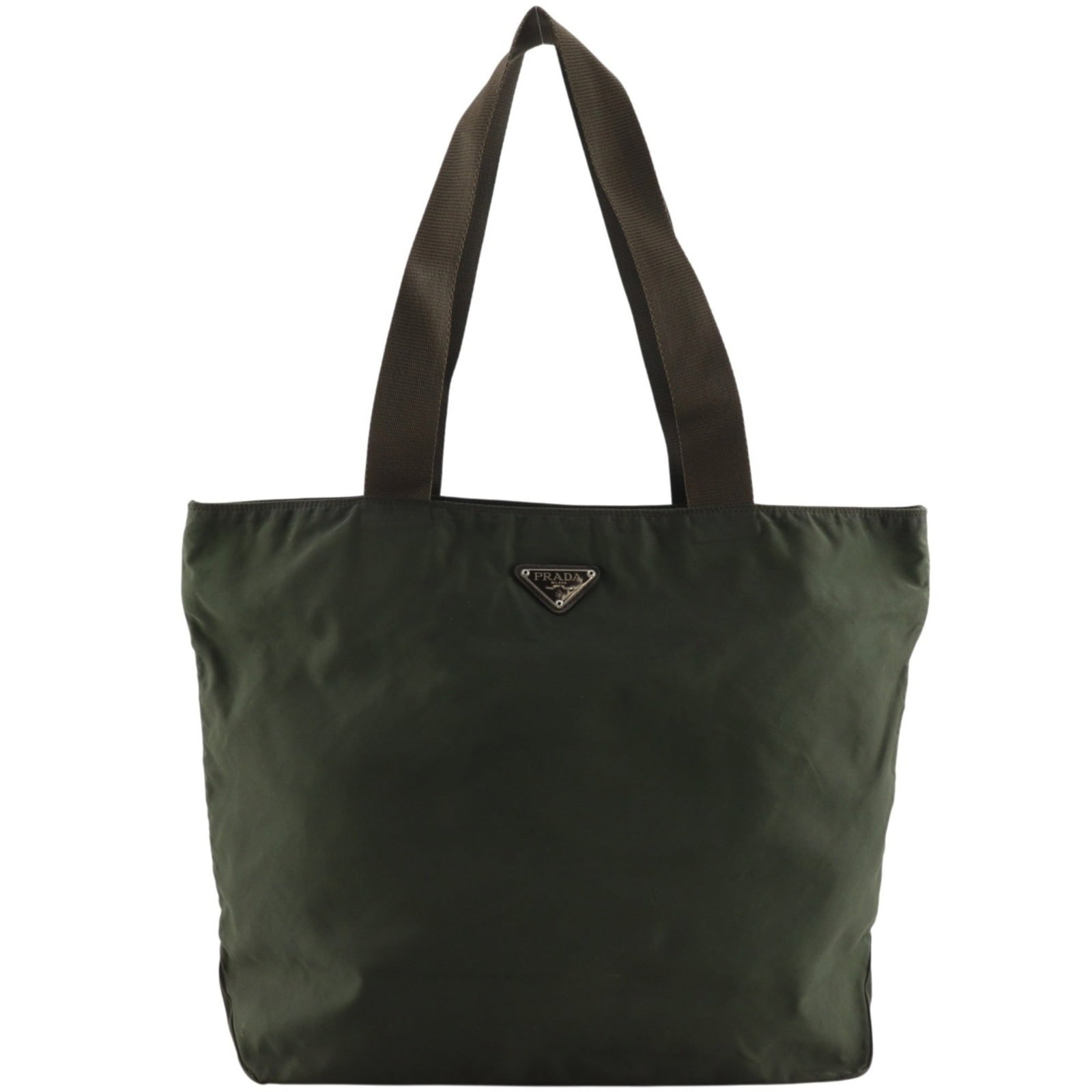 Bag Nylon Tote Prada: Bag Nylon Tote Prada Prada Nylon Tote Bag in Khaki, 34cm x 35cm x 13cm. Made from high-quality nylon material, this tote bag features a classic design with clean lines and a spacious interior. A