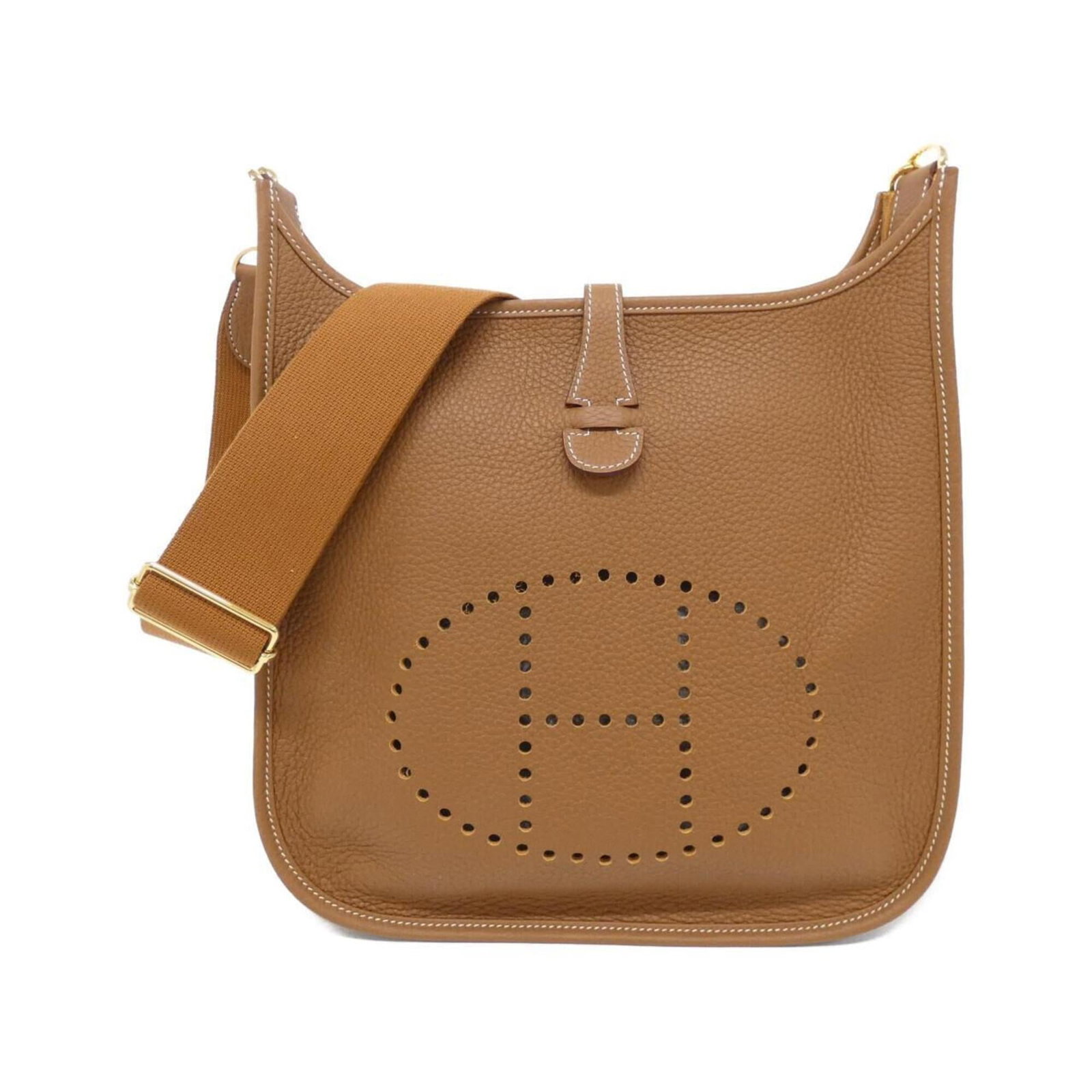 Clemence Taurillon Leather Shoulder Bag Hermes: Clemence Taurillon Leather Shoulder Bag Hermes Taurillon clemence leather provides a luxurious feel to this gold shoulder bag, while the gold hardware adds a touch of sophistication. Measuring 30cm x