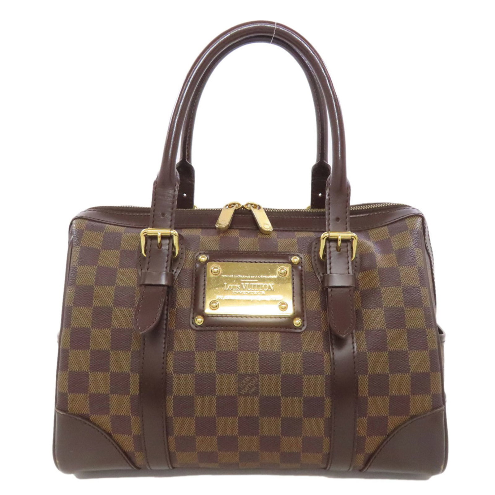 Louis Vuitton Canvas Damier Bag Boston: Louis Vuitton Canvas Damier Bag Boston The Louis Vuitton Canvas Damier Bag Boston boasts its classic design with the iconic Damier pattern, presented in a timeless brown Ebene hue. Measuring 22cm x