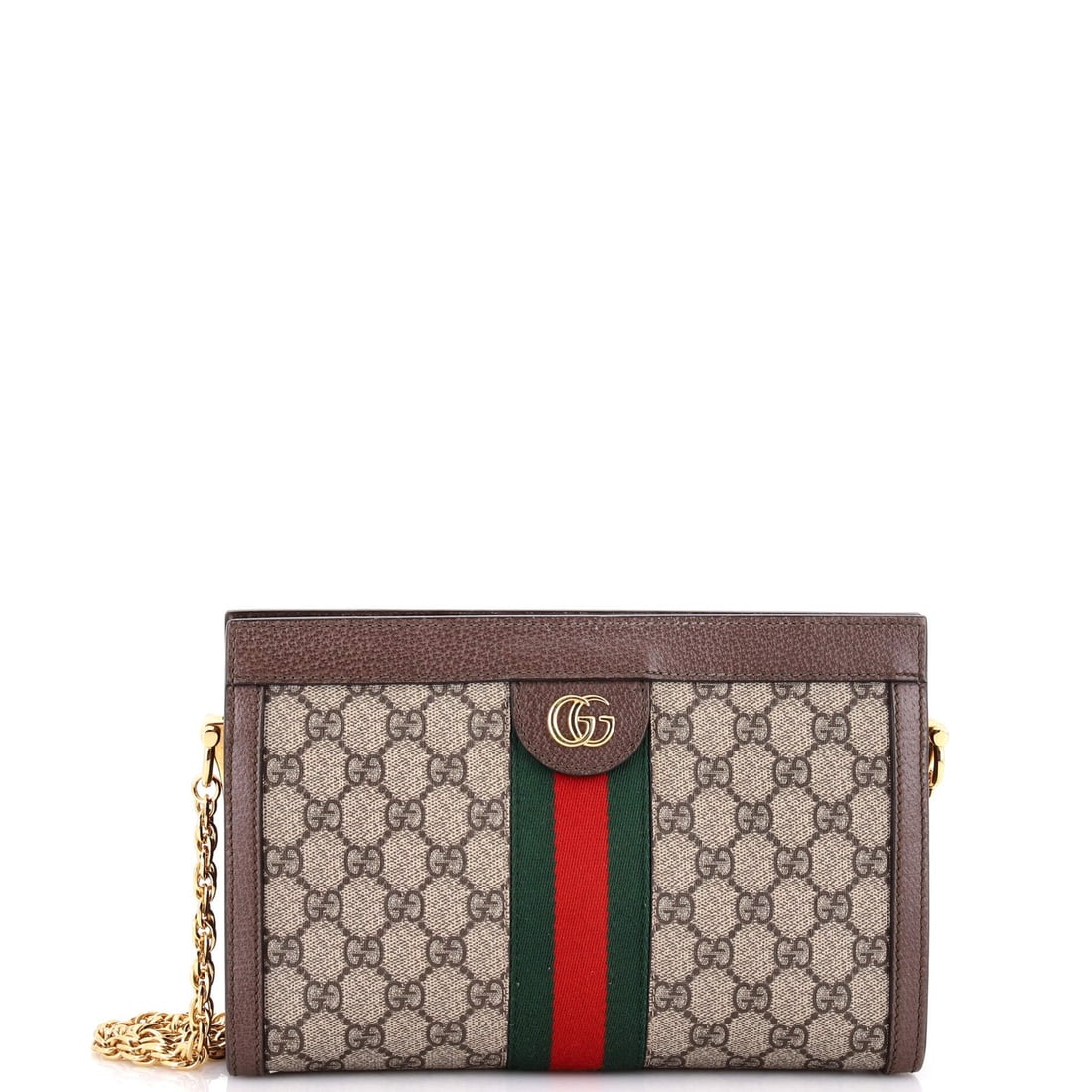 Ophidia Chain Shoulder Bag Gucci GG Small Coated Canvas: Ophidia Chain Shoulder Bag Gucci GG Small Coated Canvas Small Ophidia Chain Shoulder Bag in Brown Canvas Coated GG Gucci Style. This cross body bag features a brown canvas coated exterior, satin blue