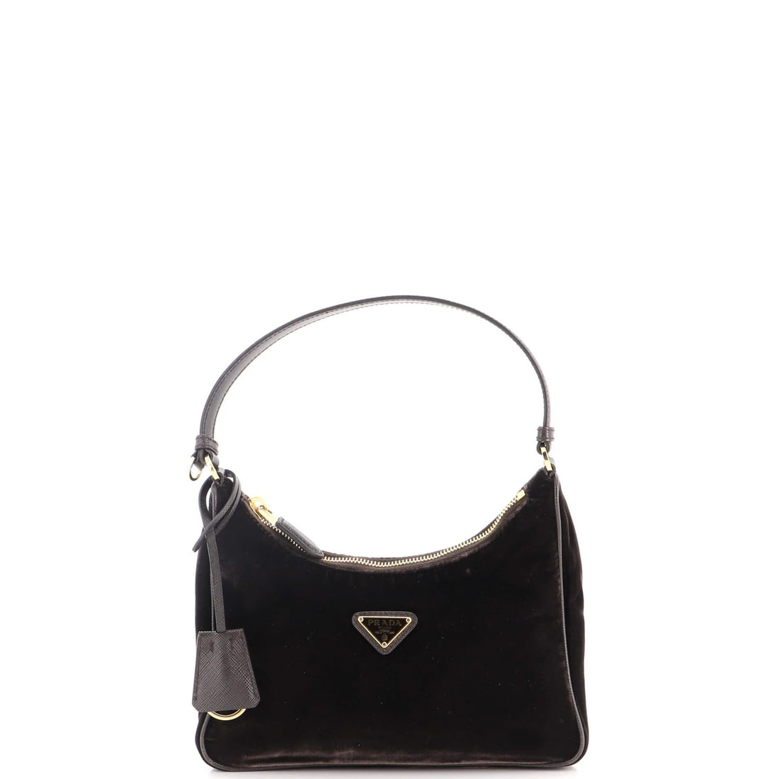 Prada 2005 Velvet Mini Shoulder Bag EDITION: Prada 2005 Velvet Mini Shoulder Bag EDITION This Prada 2005 Velvet Mini Shoulder Bag EDITION features a luxurious velvet exterior in rich brown, complemented by gold hardware and a spacious interior.