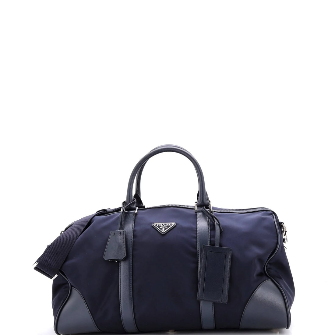 Saffiano Leather Tessuto Convertible Prada Medium Weekender Bag (1 of 6)