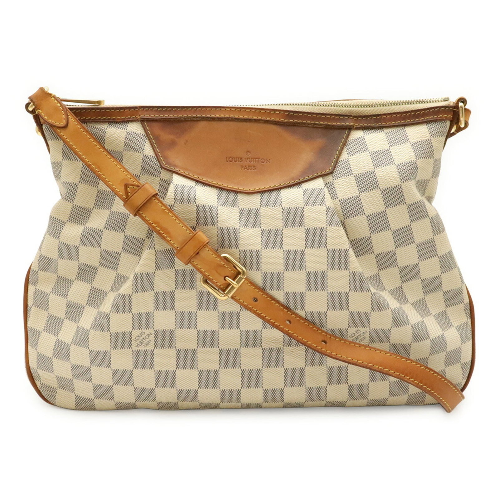 Damier Azur Louis Vuitton Shoulder Bag: Damier Azur Louis Vuitton Shoulder Bag Damier Azur Louis Vuitton Shoulder Bag features the iconic Damier Azur pattern in a vibrant blue and ivory color combination. This stylish shoulder bag measures