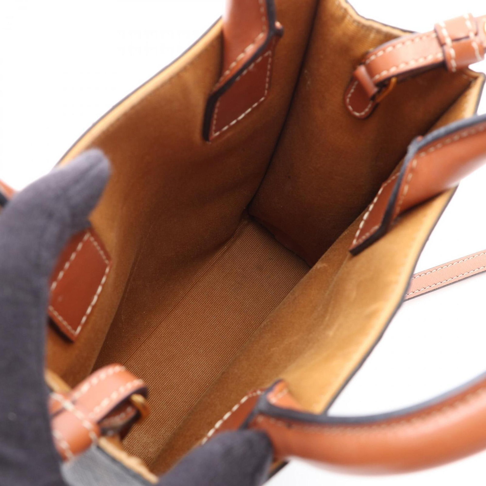 Canvas leather handbag celine - 3
