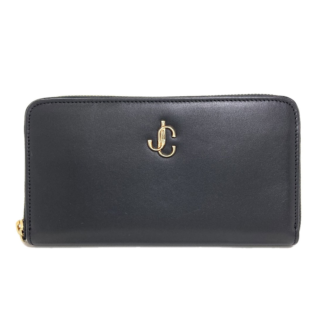 Wallet Leather With Coin Long Pippa Choo Jimmy: Wallet Leather With Coin Long Pippa Choo Jimmy Black leather long wallet with coin pocket, bearing the signature of Jimmy Choo. This classic style features a sleek black exterior and interior, making 
