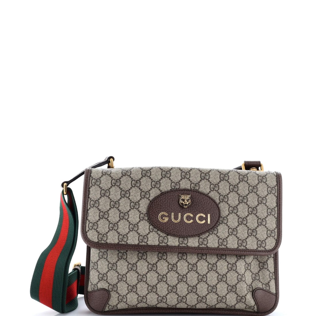 Gucci Neo Vintage Flap Messenger GG Coated Canvas Medium: Gucci Neo Vintage Flap Messenger GG Coated Canvas Medium Brown Gucci Neo Vintage Flap Messenger GG Coated Canvas Medium Bag. Excellent condition with minor scuffs and creases on the exterior, and
