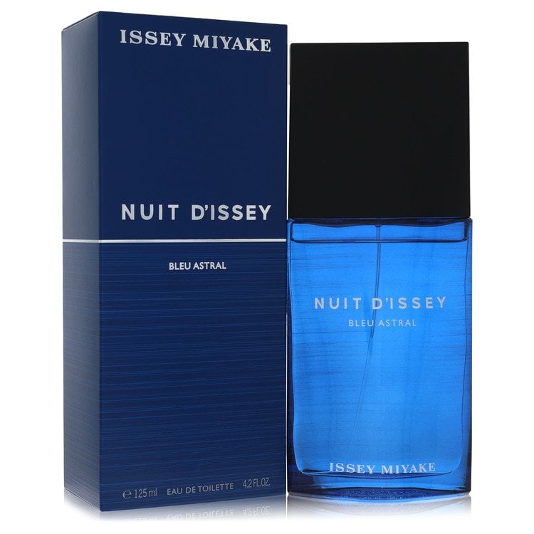 Nuit D'issey Bleu Astral by Issey Miyake Eau De Toilette Spray 4.2 oz: Nuit D'issey Bleu Astral by Issey Miyake Eau De Toilette Spray 4.2 oz Nuit D'issey Bleu Astral by Issey Miyake is a romantic, seductive cologne with zesty and citrusy top notes featuring lime and cori