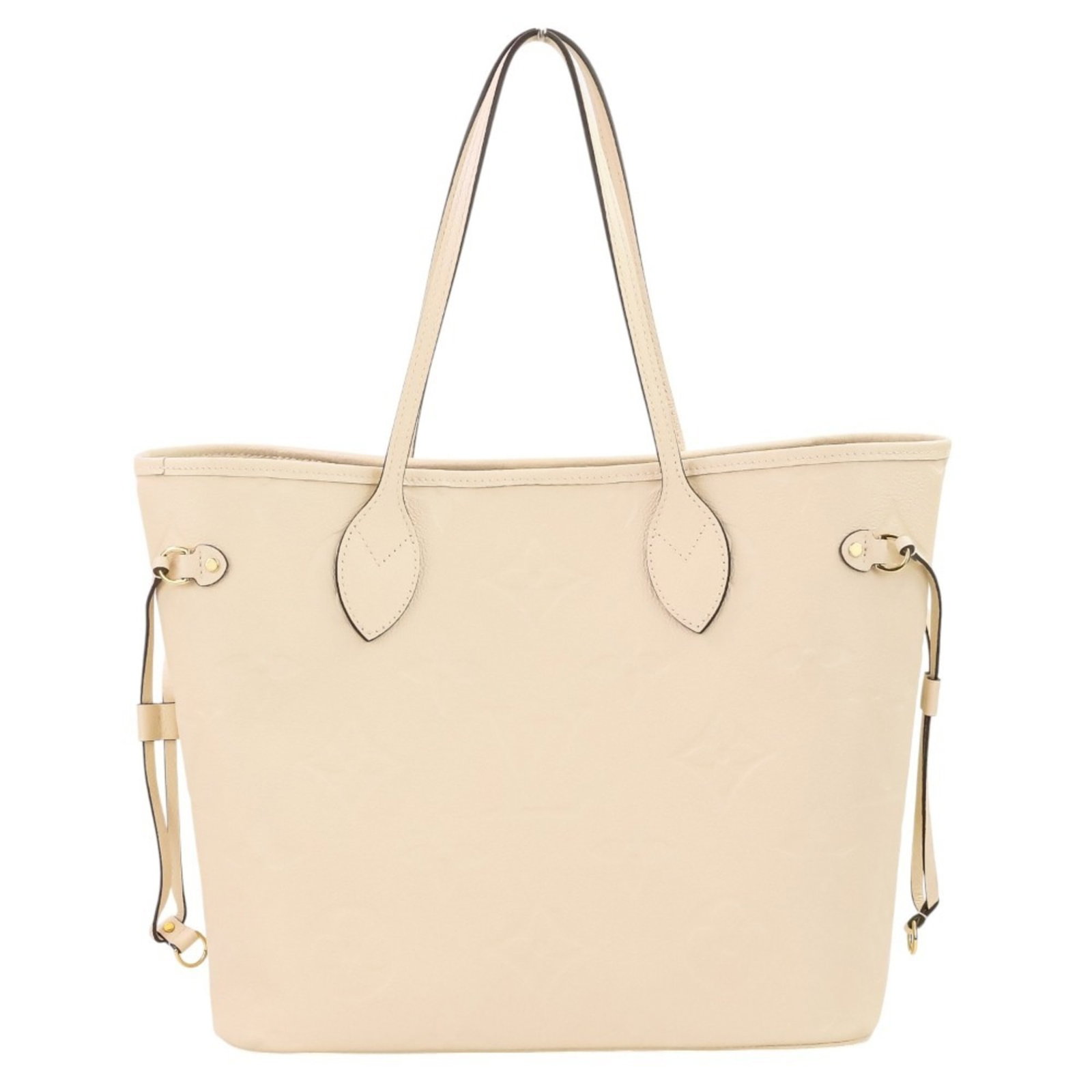 Tote Bag with Monogram Empreinte from Louis Vuitton: Tote Bag with Monogram Empreinte from Louis Vuitton The Louis Vuitton Monogram Empreinte tote bag boasts the iconic brand's signature design, featuring a timeless cream color and classic size. This