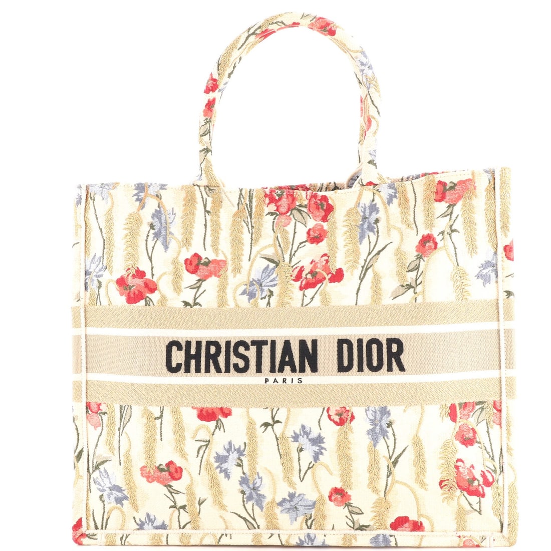 Canvas Tote Large Embroidered Book Christian Dior: Canvas Tote Large Embroidered Book Christian Dior Canvas Tote Large Embroidered Book Christian Dior - Excellent Condition. This large canvas tote features a beautiful gold embroidered design, adding