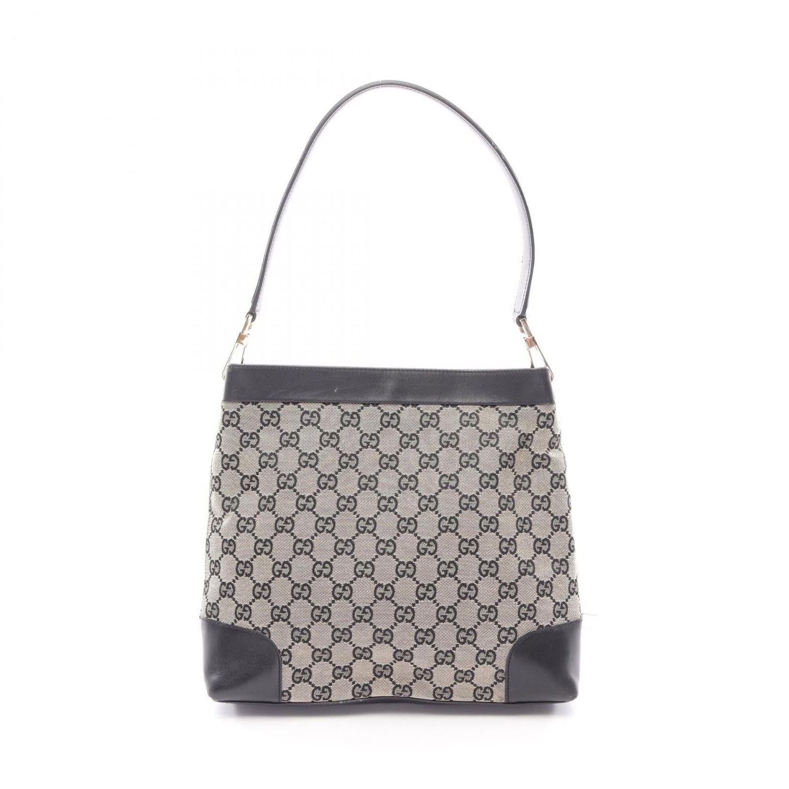 Canvas leather bag Gucci shoulder: Canvas leather bag Gucci shoulder Canvas and leather combine in this Gucci shoulder bag, available in beige and black. The bag measures 26cm x 28cm x 6cm and features a classic design with canvas and