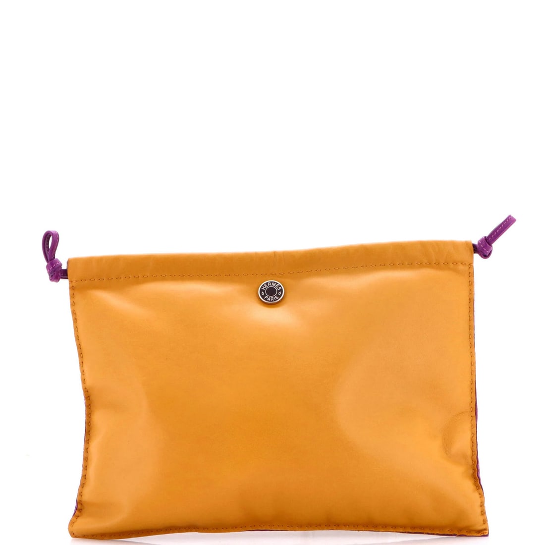 Hermes Swift Pilo Pouch Lambskin: Hermes Swift Pilo Pouch Lambskin Neutral Lambskin Pouch with Palladium Hardware, Measuring 7.5" x 10.5" x 0.5". This Hermes Swift Pilo Pouch features a neutral exterior color and purple interior,