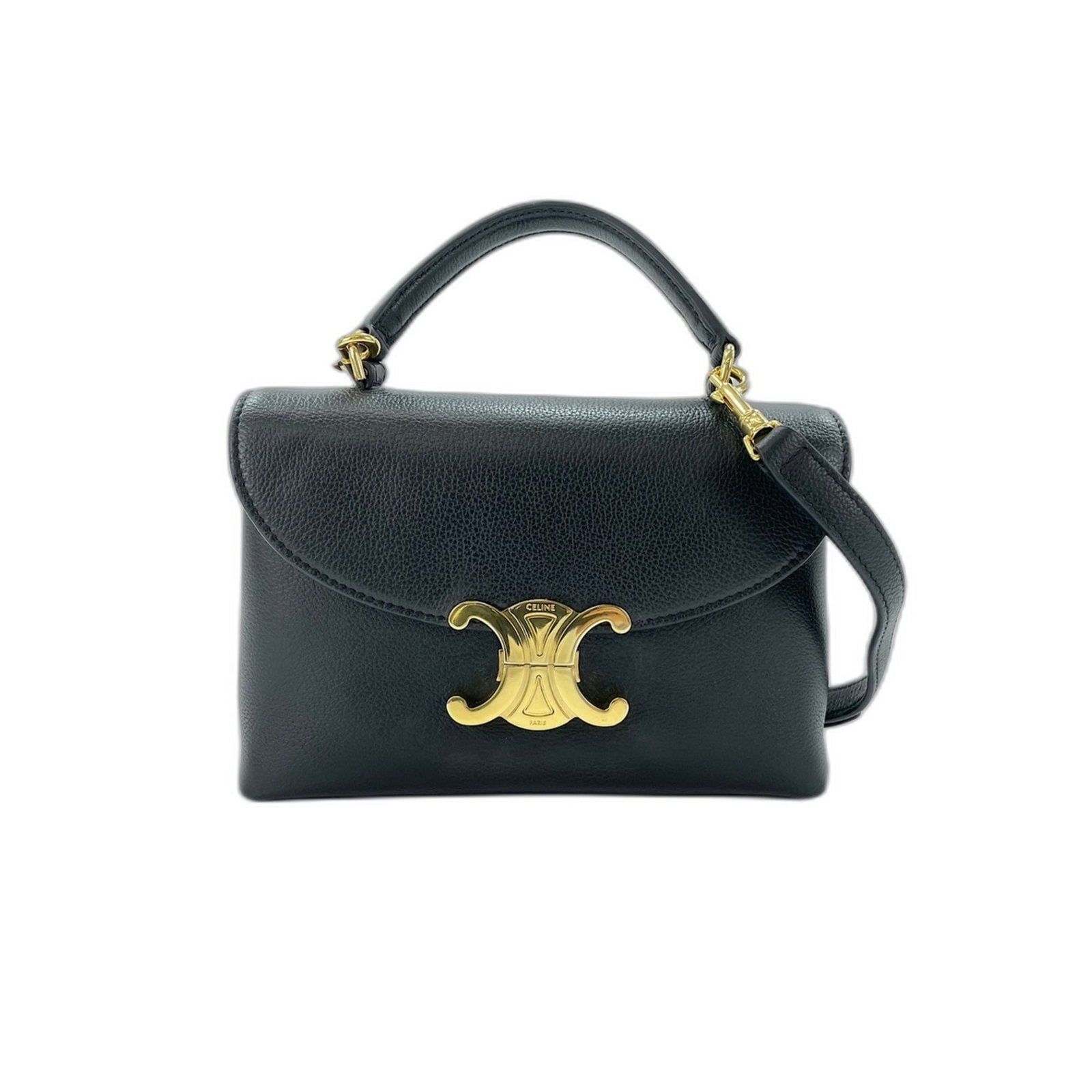Shoulder Bag by Celine: Shoulder Bag by Celine Black Celine shoulder bag with dimensions 13cm x 21cm x 8cm, perfect for everyday carry. This stylish and compact bag features a sleek design that makes it easy to slip on and o