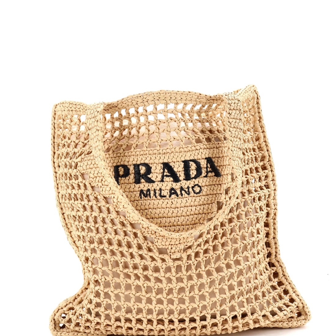 Triangle logo tote raffia open by prada (1 of 6)