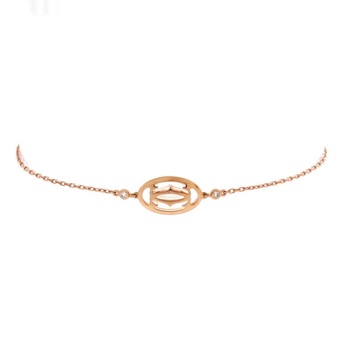 Double C de Cartier with Diamonds 18K Rose Gold Cartier Bracelet (1 of 3)