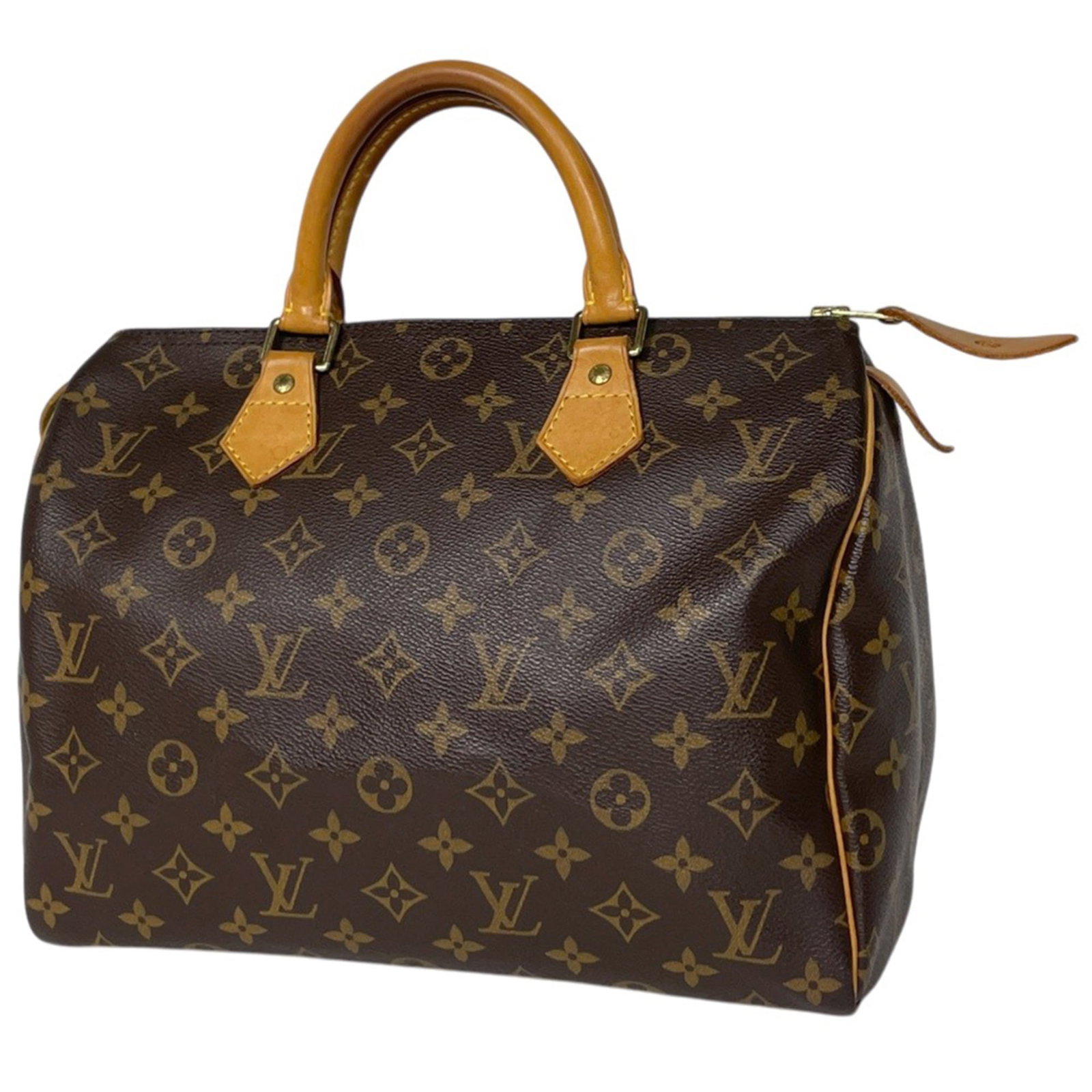 Handbag with Monogram Louis Vuitton Bag from Boston: Handbag with Monogram Louis Vuitton Bag from Boston Monogrammed with iconic Louis Vuitton design, this Boston-style handbag boasts a rich brown hue and classic silhouette. Measuring 21cm x 30cm x