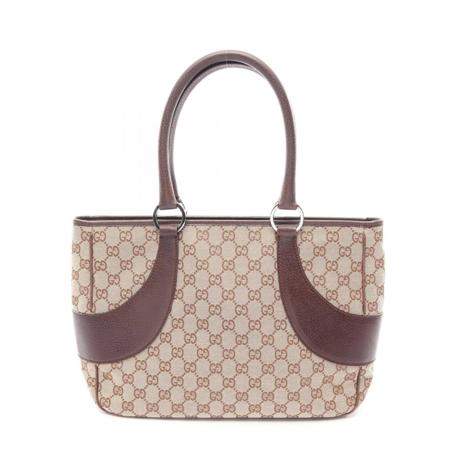 Handbag Canvas Leather Gucci: Handbag Canvas Leather Gucci Canvas and leather combine in this Gucci handbag, available in beige and brown hues. The bag measures 24cm x 31.5cm x 10cm, with a canvas exterior and leather accents. A