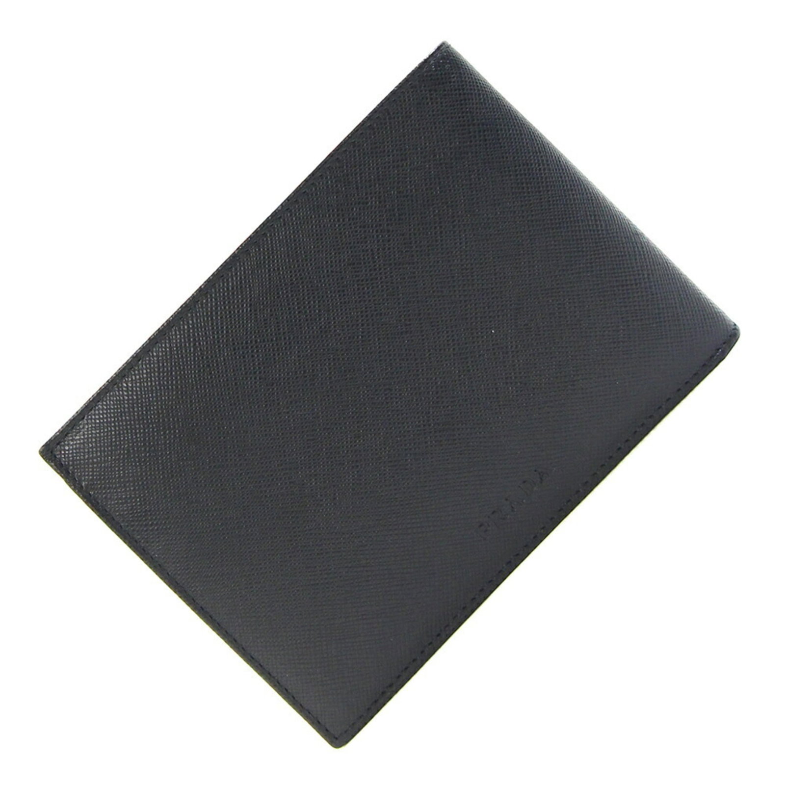 Prada Wallet (Bi-Fold) Leather: Prada Wallet (Bi-Fold) Leather The Prada Country bi-fold wallet features sleek black leather construction with precise dimensions, measuring 9.5cm x 13cm x 1.5cm in size. This Italian-made wallet