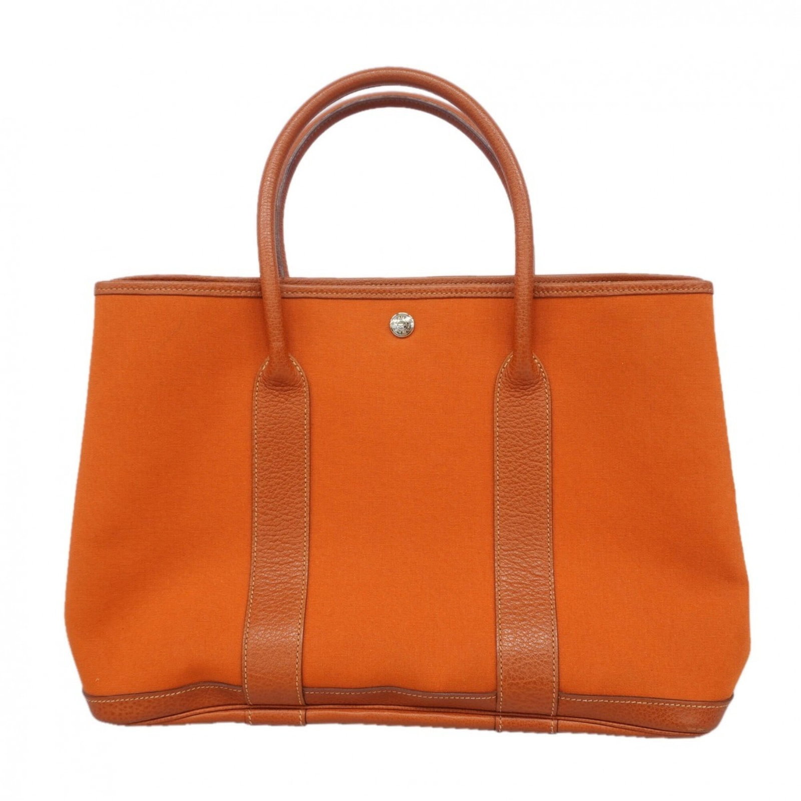 Officier Toile Bag Hermes Tote: Officier Toile Bag Hermes Tote Toile officier bag from iconic luxury brand Hermes, featuring vibrant orange color and silver hardware. This classic tote measures 26cm x 36cm x 17cm and boasts a