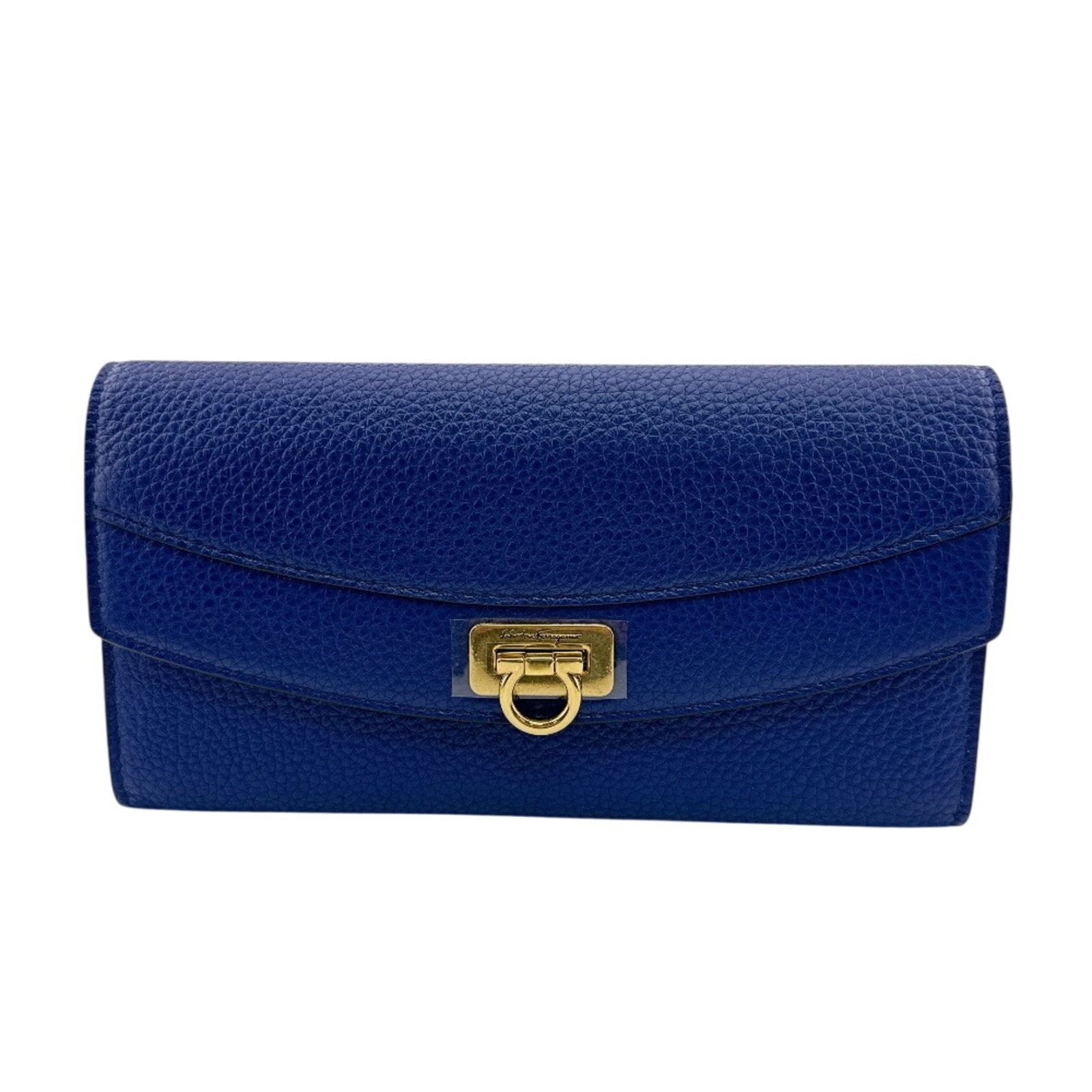 Salvatore Ferragamo Long Wallet (Tri-Fold) Leather: Salvatore Ferragamo Long Wallet (Tri-Fold) Leather Tri-fold leather wallet with classic design, measuring 10cm x 19cm. Made from high-quality leather in navy color, this long wallet features a