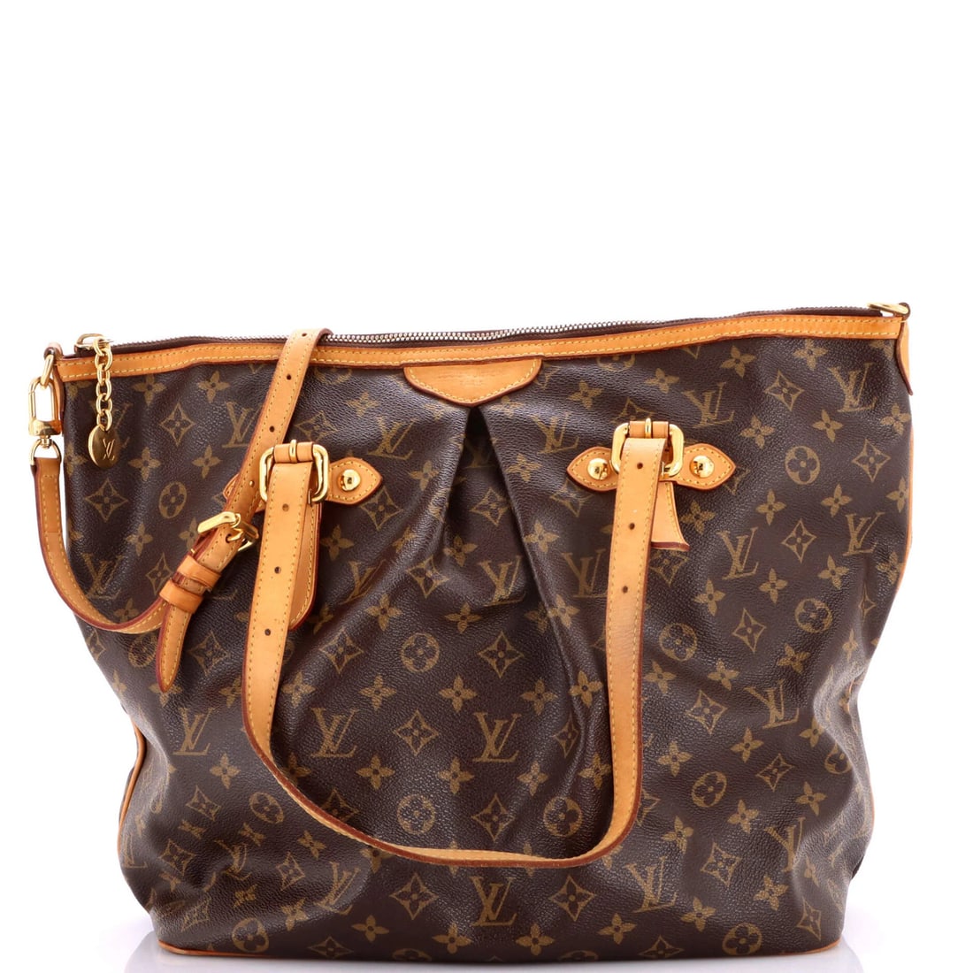 Louis Vuitton Palermo Handbag Monogram Canvas GM: Louis Vuitton Palermo Handbag Monogram Canvas GM The Louis Vuitton Palermo Handbag Monogram Canvas GM boasts a rich, brown canvas exterior with the iconic monogram pattern, showcasing the brand's sign