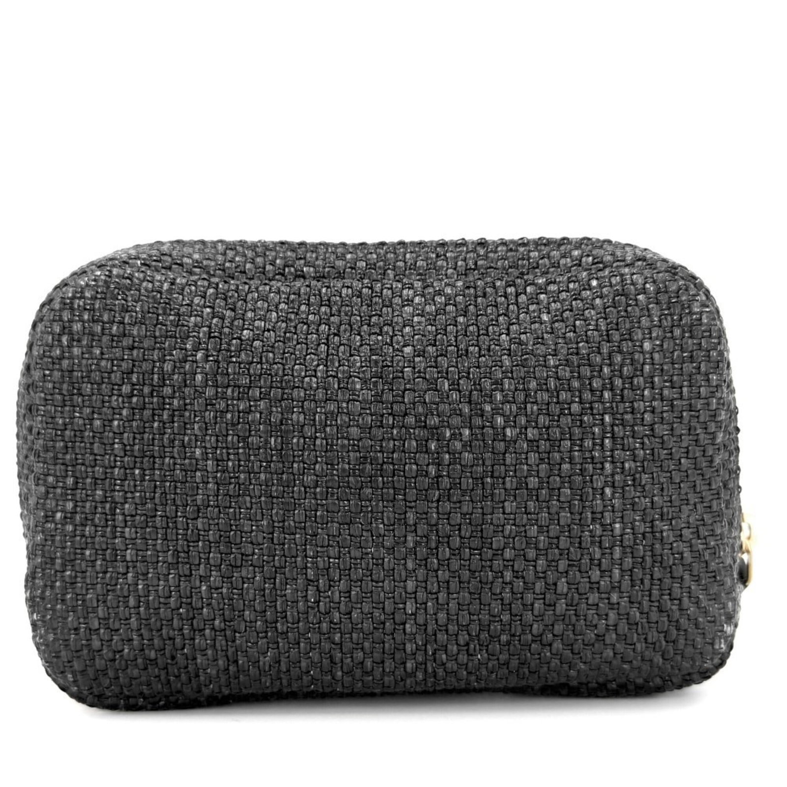 Raffia Leather Chanel Pouch - 2