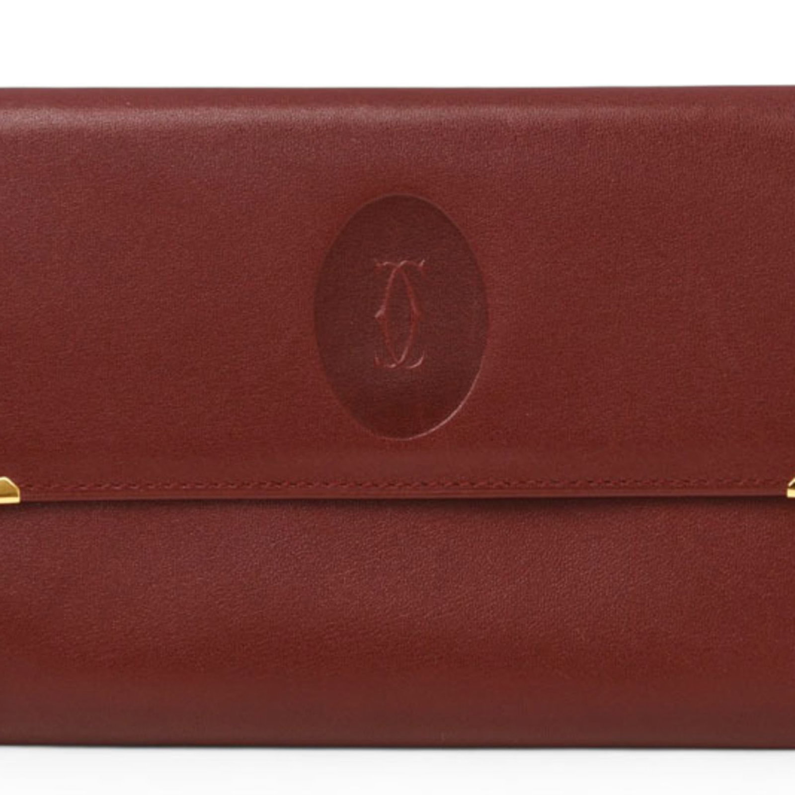 Cartier Tri Fold Wallet: Cartier Tri Fold Wallet Cartier Tri Fold Wallet in Bordeaux features a classic tri-fold design with a sleek, open snap fastener closure and ball clasp. Made from high-quality materials, its compact