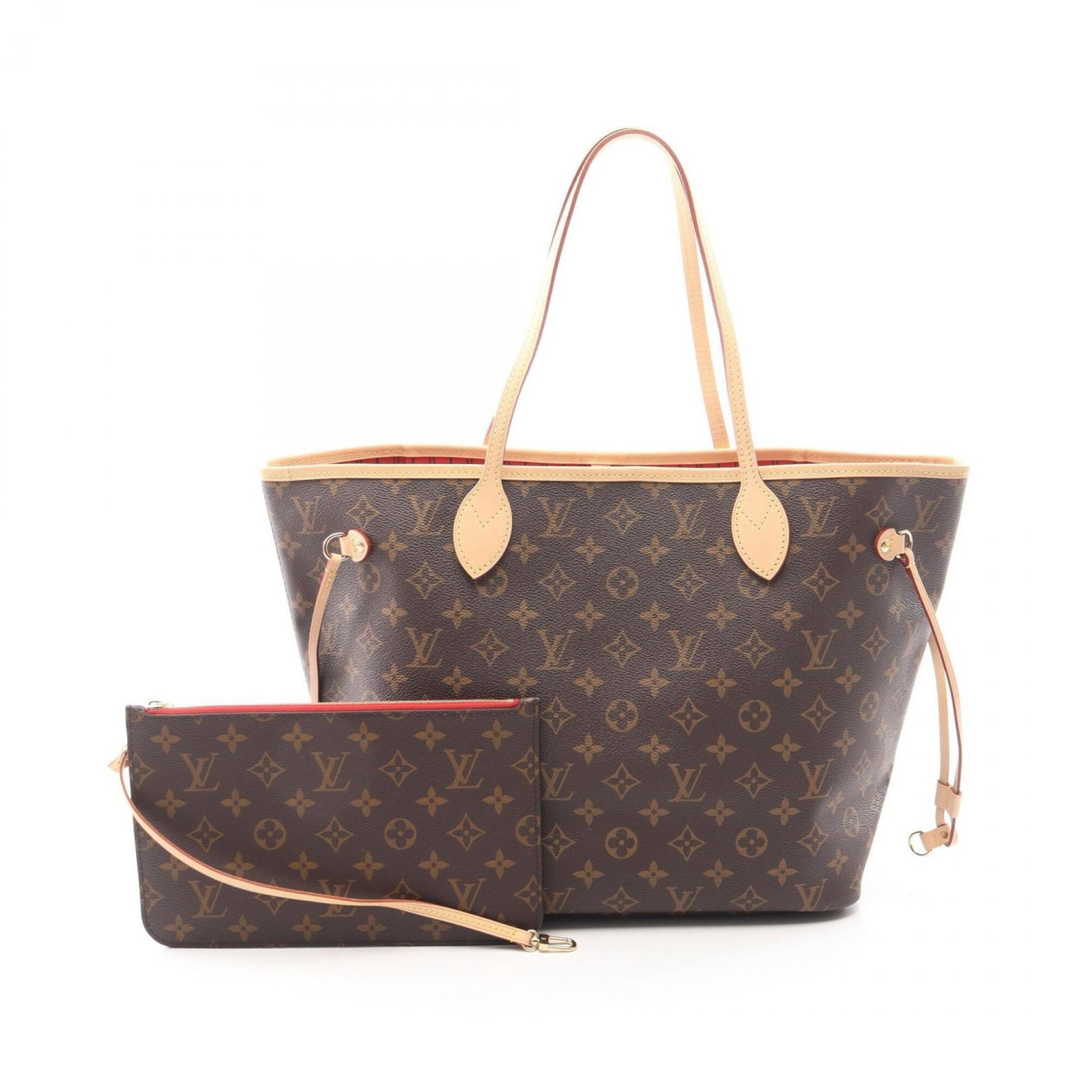 Handbag Pouch Tote Leather Coated Canvas Louis Vuitton: Handbag Pouch Tote Leather Coated Canvas Louis Vuitton Coated canvas and leather combine in this Louis Vuitton tote bag, available in brown. The M46987 model features a classic design with dimensions 
