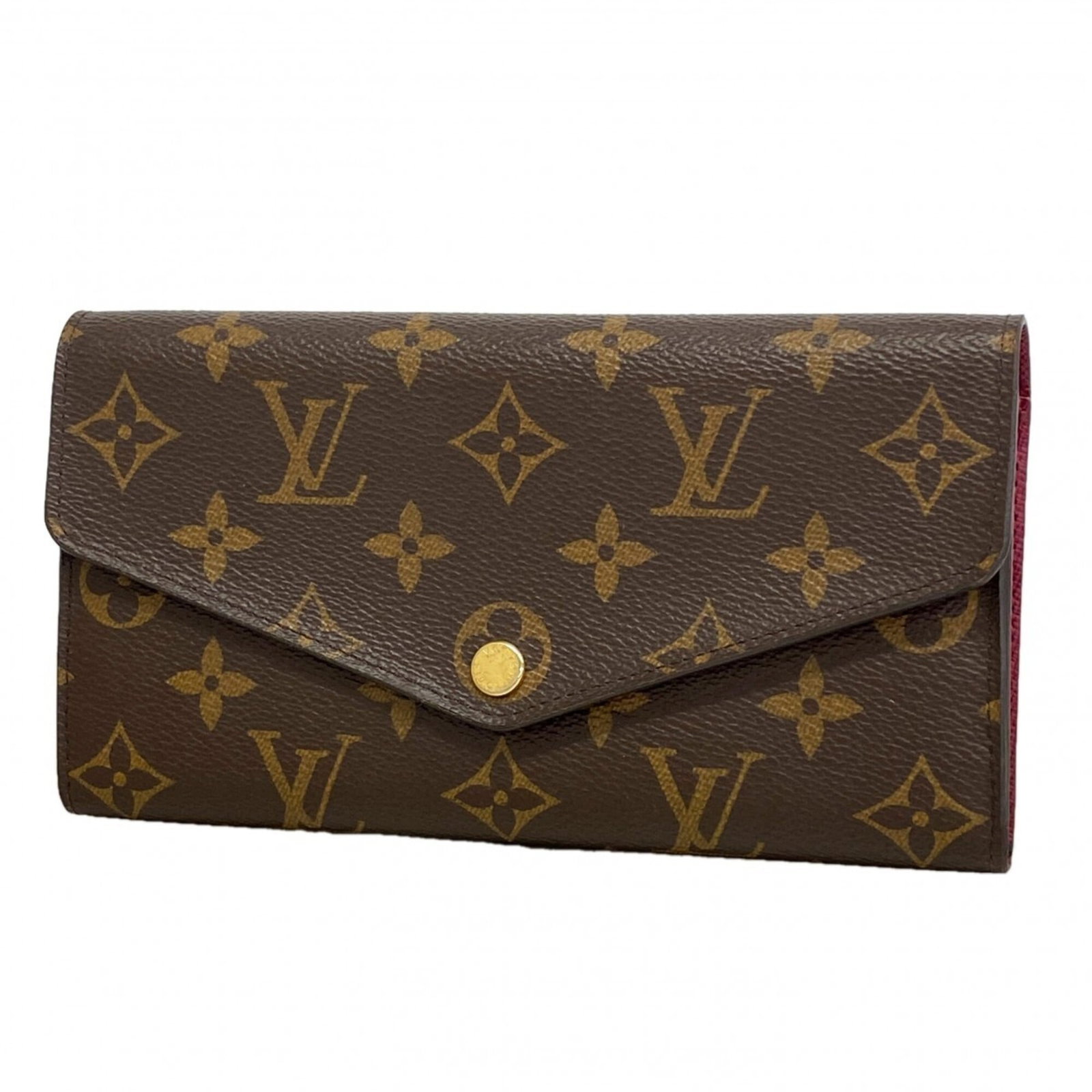 Vuitton Wallet Bi Fold Louis: Vuitton Wallet Bi Fold Louis The Louis Vuitton Wallet Bi Fold in Brown and Fuchsia offers a stylish and functional design, featuring a classic bi-fold structure with two spacious compartments.