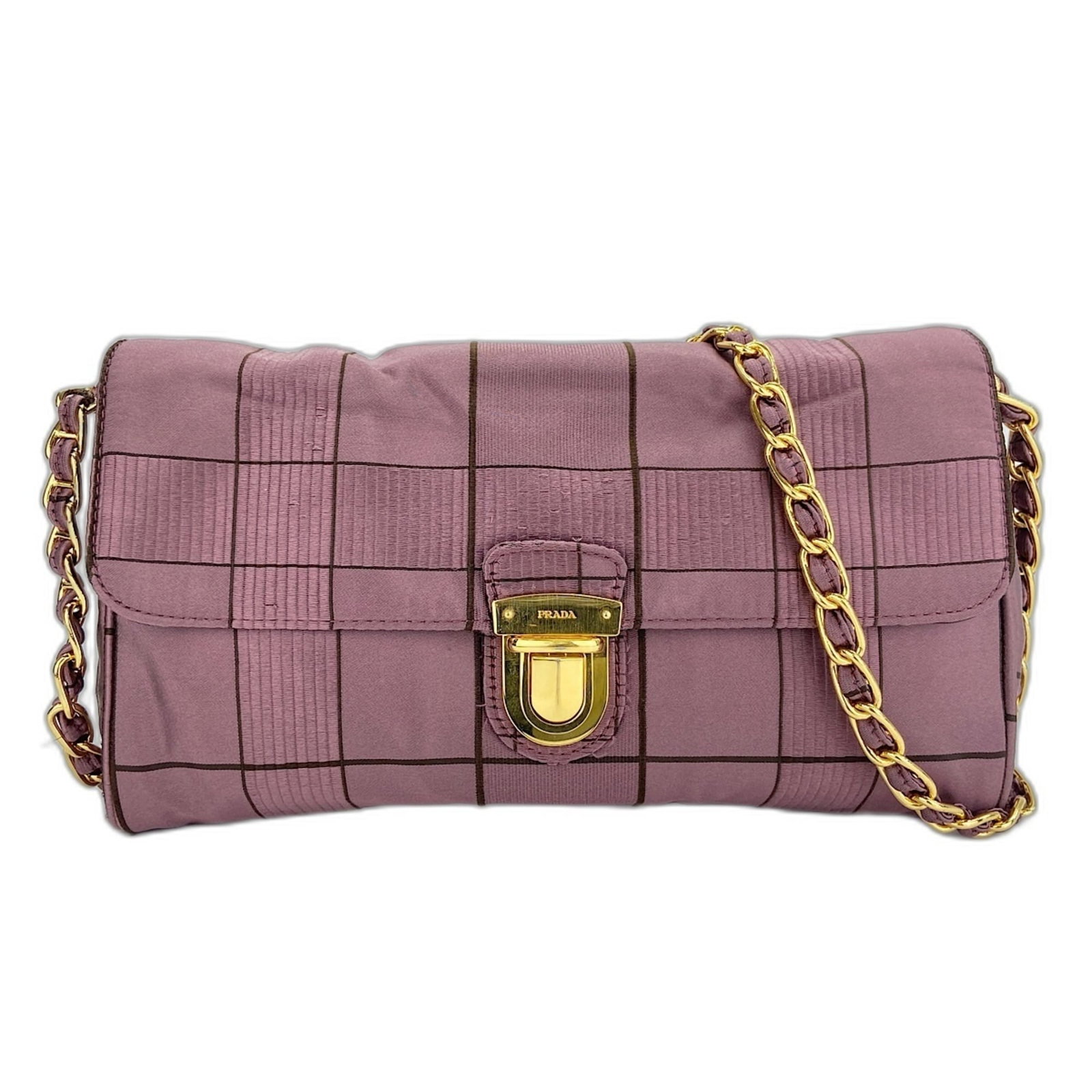 Shoulder Bag Nylon Prada: Shoulder Bag Nylon Prada The Prada shoulder bag features a striking purple color and is made from high-quality nylon material. Measuring 15cm x 25cm x 2cm, it has a sleek and modern design that makes