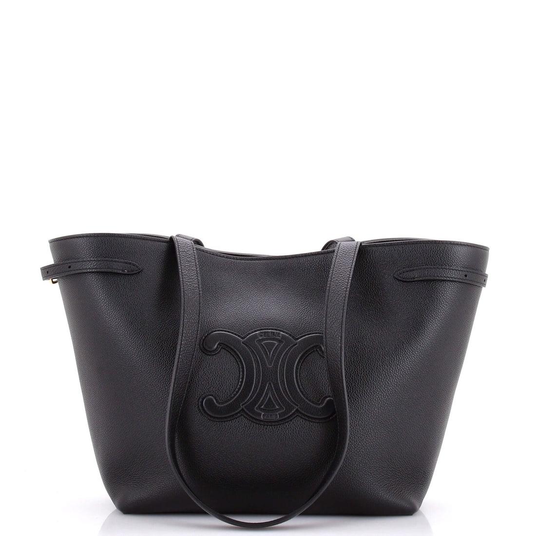 Small Leather Tote Cabas Anais: Small Leather Tote Cabas Anais Small Leather Tote Cabas Anais in Black. This Celine Small Leather Tote features genuine leather exterior, suede interior, and gold hardware. With its classic design