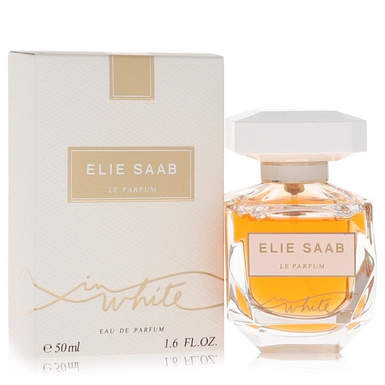 Le Parfum Elie Saab In White by Elie Saab Eau De Parfum Spray 1.7 oz: Le Parfum Elie Saab In White by Elie Saab Eau De Parfum Spray 1.7 oz Sweet white florals and citrus notes come together in Le Parfum Elie Saab In White, a 2011 fragrance for women featuring mandarin o
