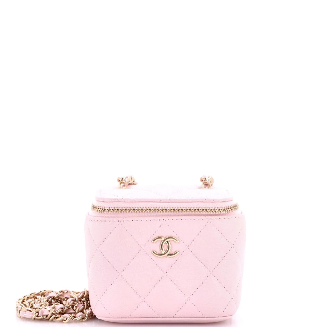 Tiny CC Quilted Caviar Mini Chanel Link Vanity Case with Chain (1 of 6)