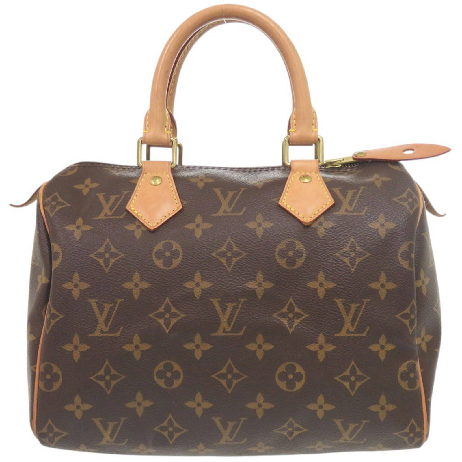 Louis Vuitton Handbag Monogram: Louis Vuitton Handbag Monogram Monogrammed with the iconic Louis Vuitton design, this brown handbag boasts a timeless and sophisticated aesthetic. Measuring 18cm x 25cm x 14.5cm, it features a classic
