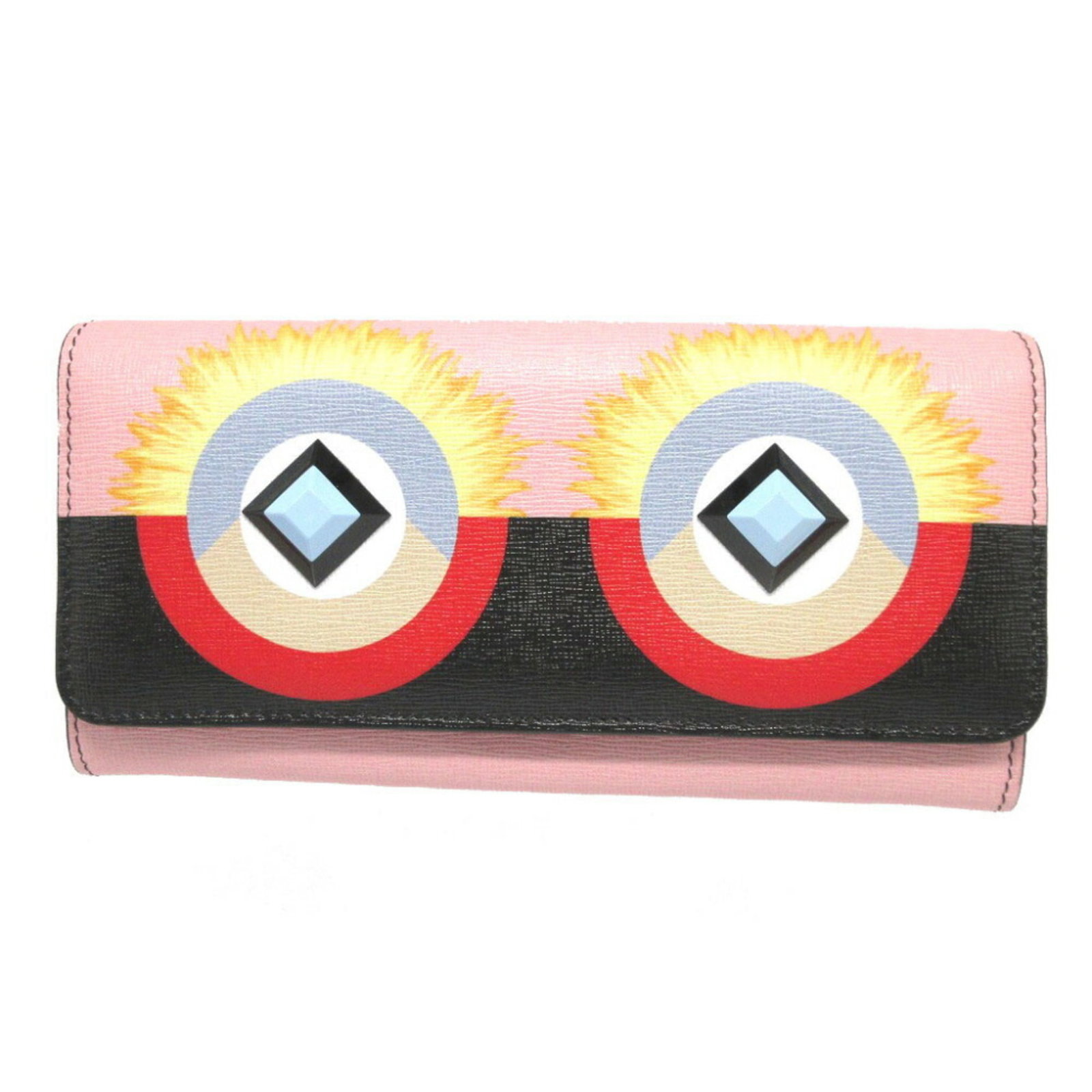 FENDI LEATHER WALLET BI FOLD: FENDI LEATHER WALLET BI FOLD Pink Fendi leather bi-fold wallet with box and dust bag, measuring 9.3cm x 18.7cm x 2.5cm. This stylish accessory features high-quality leather construction and a classic 