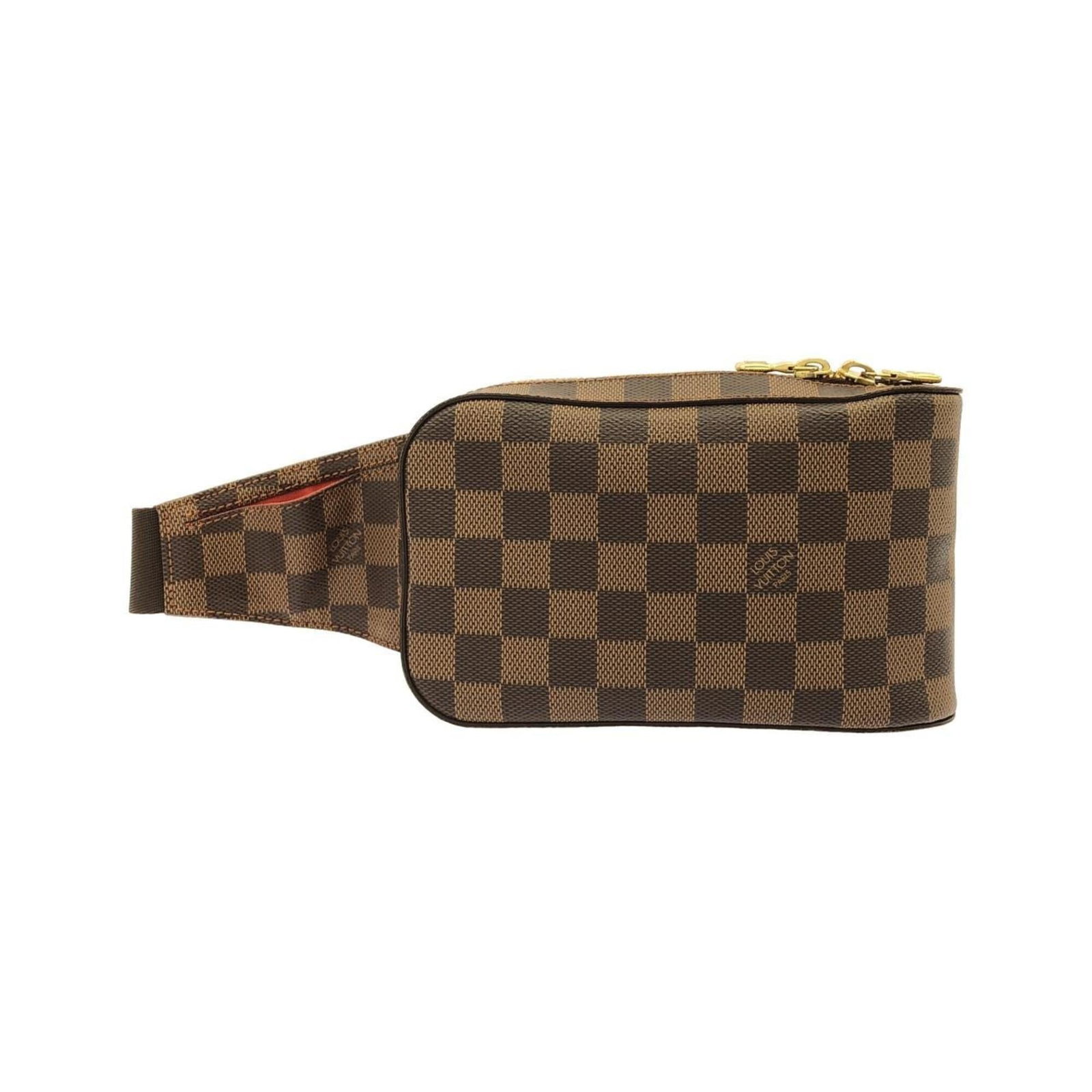 Shoulder bag coated canvas by Louis Vuitton: Shoulder bag coated canvas by Louis Vuitton Coated canvas by Louis Vuitton, featuring Ebene color and gold hardware. This shoulder bag measures 12cm x 20cm x 6cm and boasts a classic design with coate