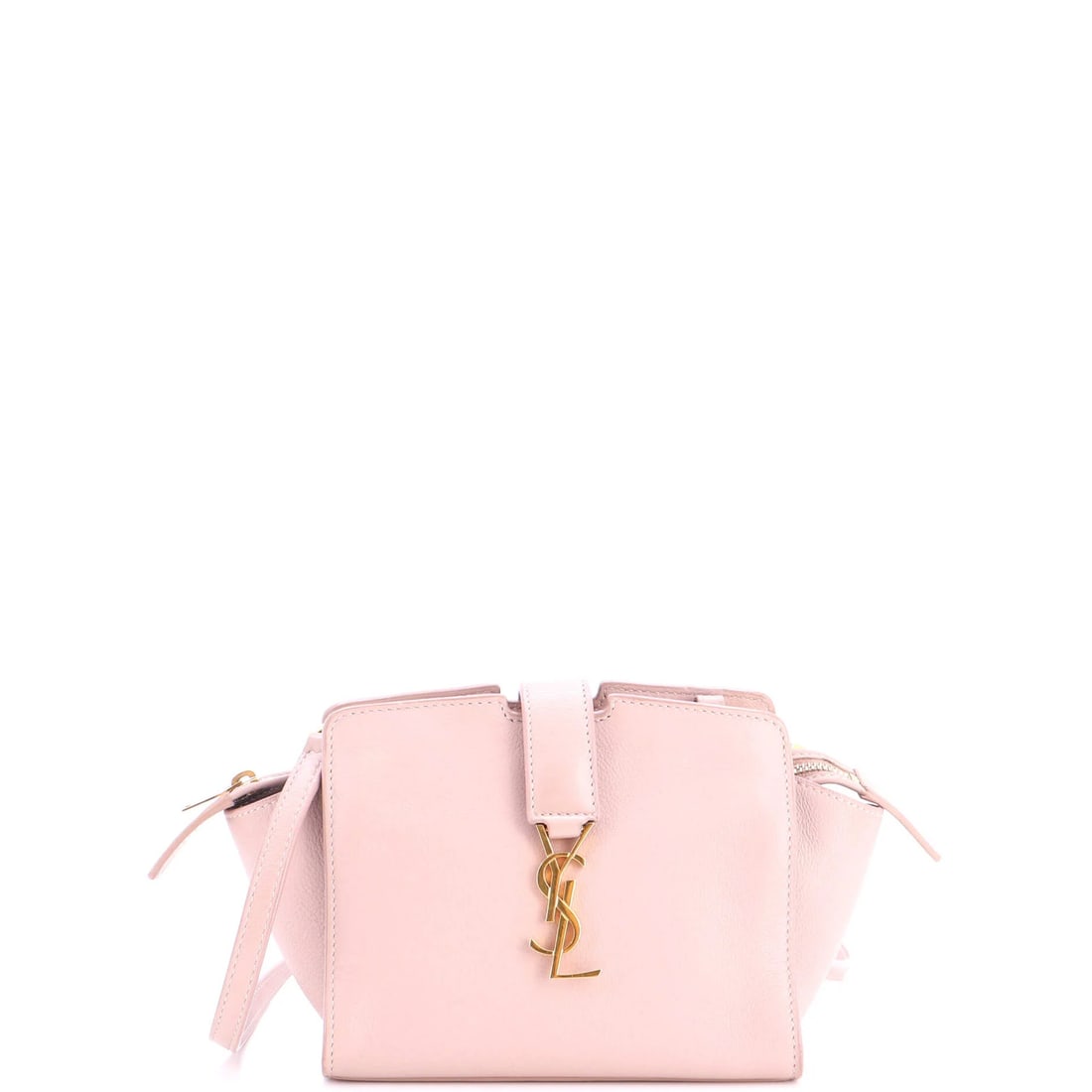 Laurent Saint Monogram Cabas Leather Toy Downtown: Laurent Saint Monogram Cabas Leather Toy Downtown The Saint Laurent Monogram Cabas Leather Toy Downtown features a striking pink exterior with gold hardware, showcasing the iconic brand's signature mo