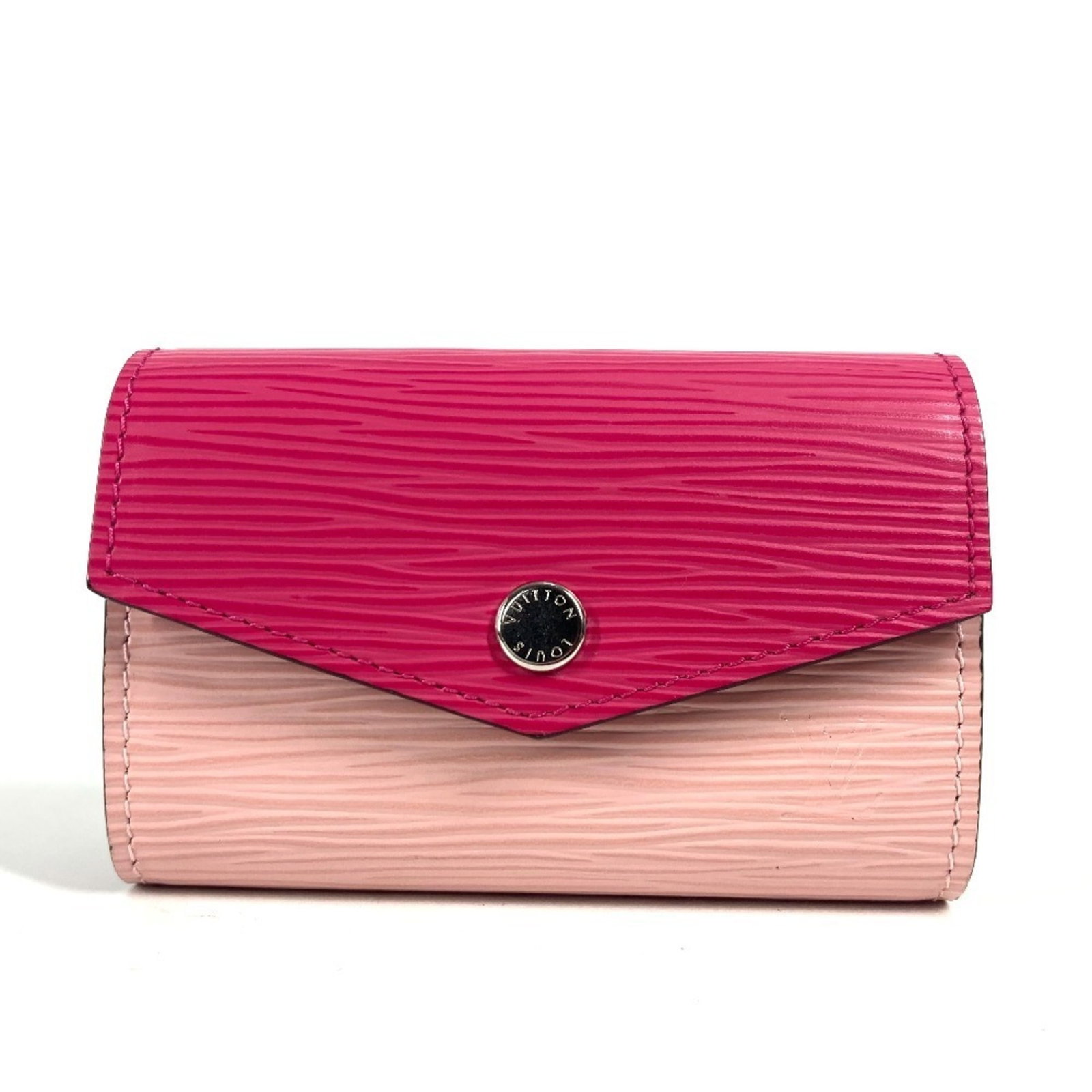 Louis Vuitton Business Card Case Epi Leather: Louis Vuitton Business Card Case Epi Leather Pink Epi leather business card case from Louis Vuitton's M62255 model, featuring the iconic brand's signature style. This compact case measures 7cm x