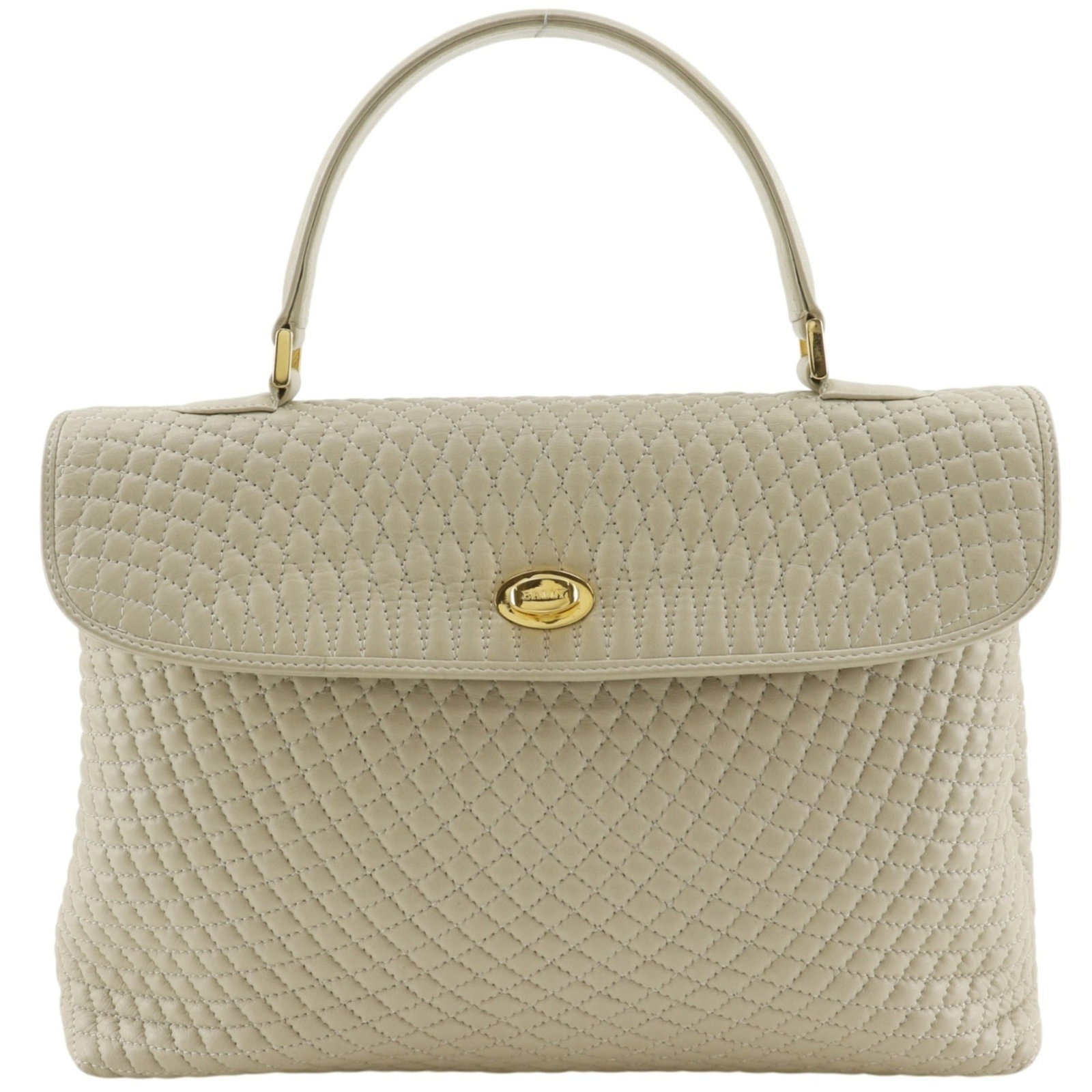 Bally Handbag Leather: Bally Handbag Leather Bally Handbag Leather is made from high-quality leather, offering a classic and timeless design. The beige color and turn lock closure provide a secure and stylish way to carry y