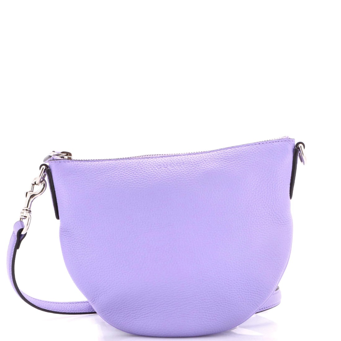 Crossbody Bag Leather Small Gucci B: Crossbody Bag Leather Small Gucci B Small Gucci Leather Crossbody Bag in Purple. This excellent-condition, small crossbody bag features minor creases on the exterior and interior, with scratches on th