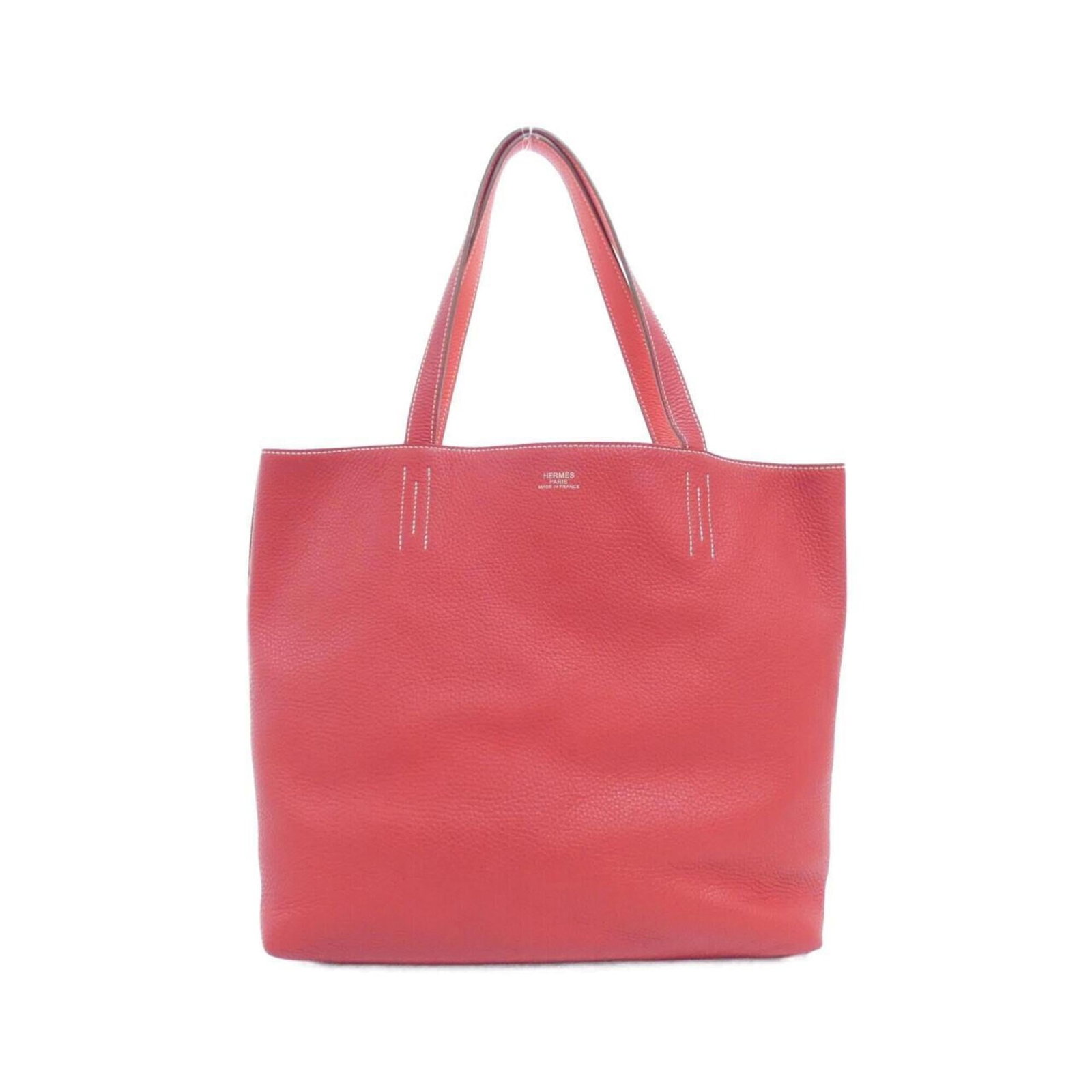 Hermes Handbag Taurillon Leather Clemence: Hermes Handbag Taurillon Leather Clemence Taurillon clemence leather craftsmanship shines in this Rose jaipur, Rouge casaque Herm?s handbag, with its elegant 35cm x 45cm dimensions and refined 12cm