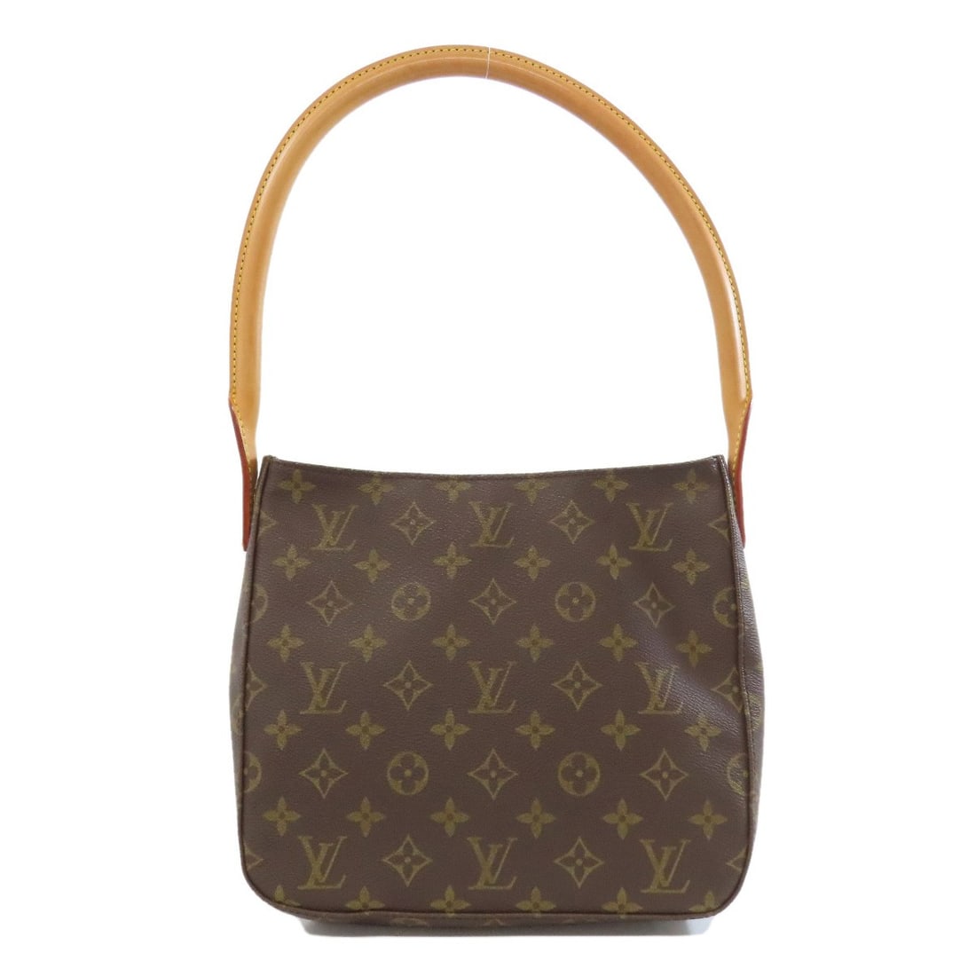Monogram Canvas Mm Shoulder Bag Looping Louis Vuitton: Monogram Canvas Mm Shoulder Bag Looping Louis Vuitton Monogram canvas exterior adds a touch of timeless elegance to this classic shoulder bag. The brown color and looping design create a sleek, sophis