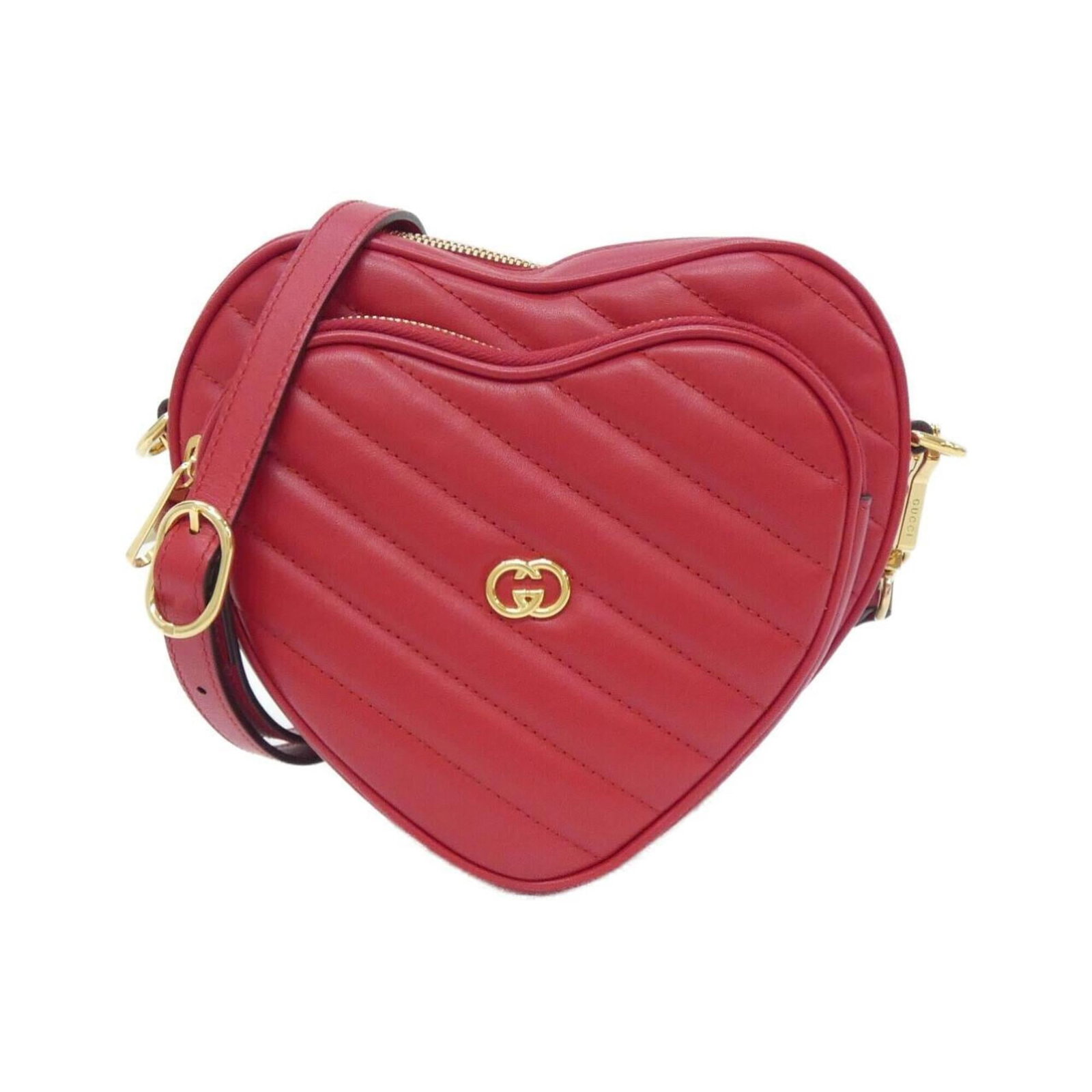 Gucci Shoulder Bag Leather: Gucci Shoulder Bag Leather Red Gucci Leather Shoulder Bag, 17cm x 20cm x 6.5cm / 6.69'' x 7.87'' x 2.55'', made from high-quality leather with a distinctive red color. This stylish shoulder bag is des