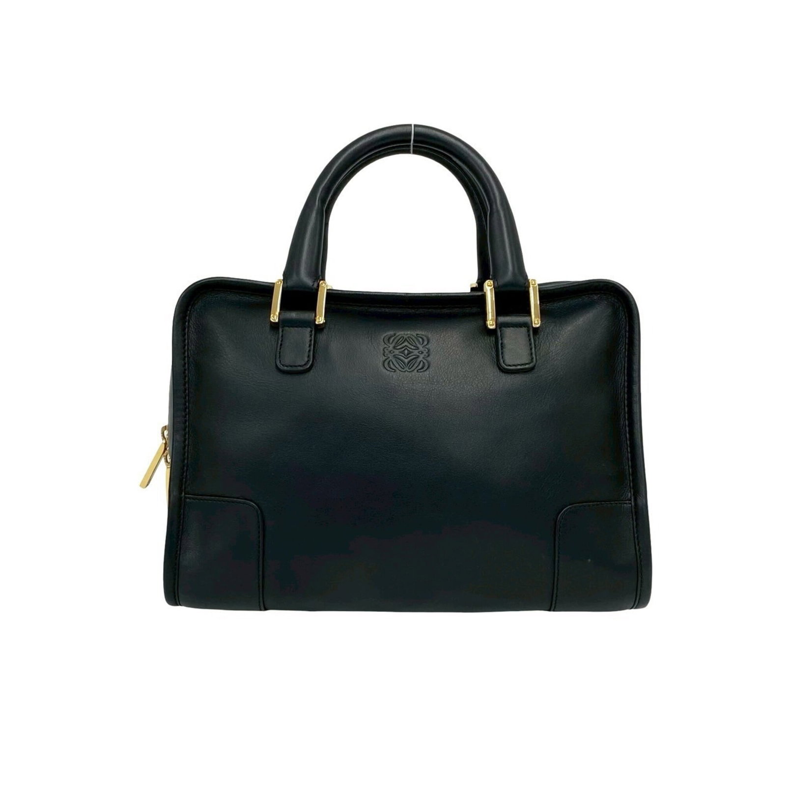 Boston Leather Handbag Bag Loewe: Boston Leather Handbag Bag Loewe Boston Leather Handbag Bag Loewe - A sleek and sophisticated black leather handbag with clean lines, perfect for everyday use. Measuring 19cm x 27cm x 13cm, it offers