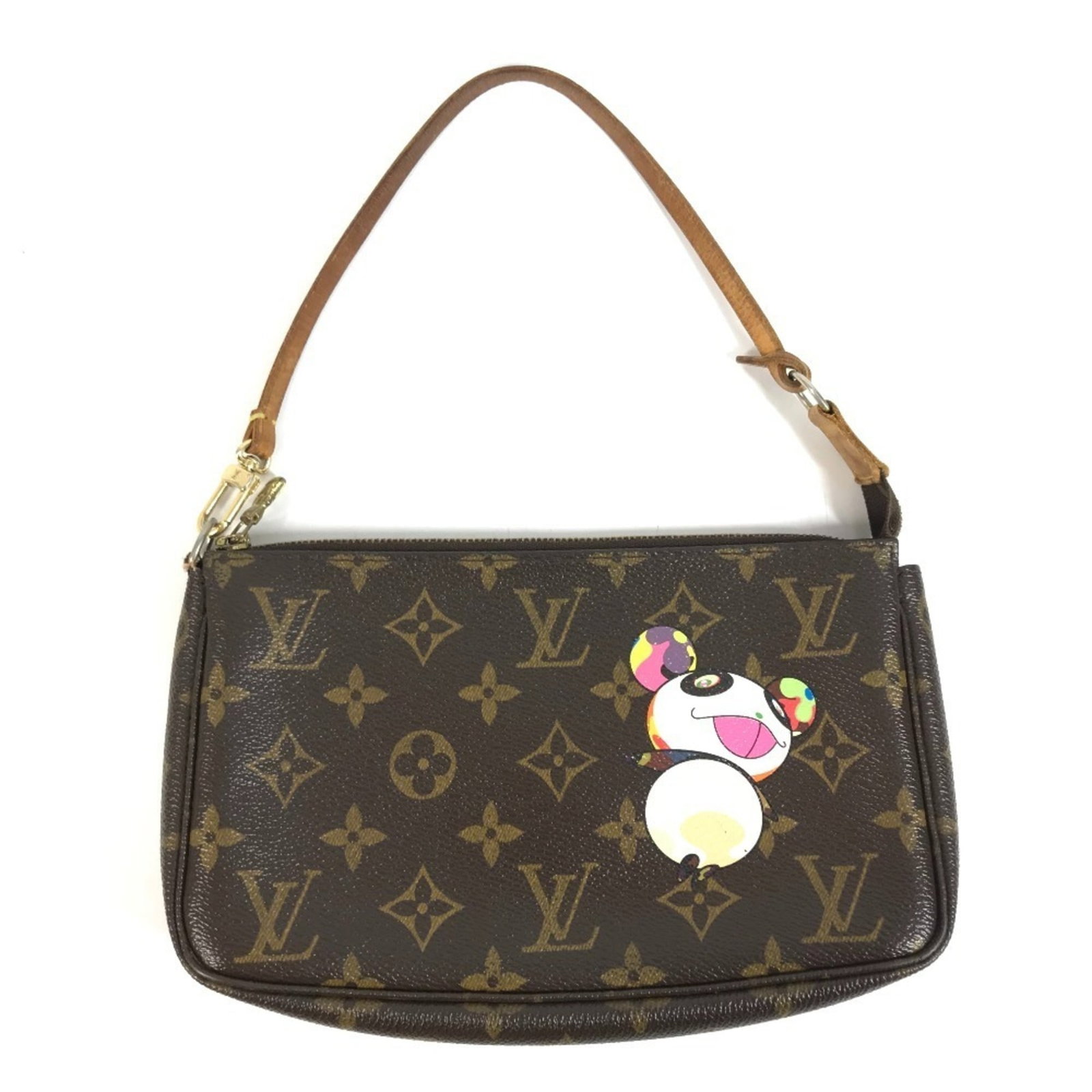 Monogram shoulder bag pouch handbag Louis Vuitton: Monogram shoulder bag pouch handbag Louis Vuitton Monogram shoulder bag pouch handbag Louis Vuitton features the iconic monogram pattern in brown and multi-color. Made from high-quality materials, thi