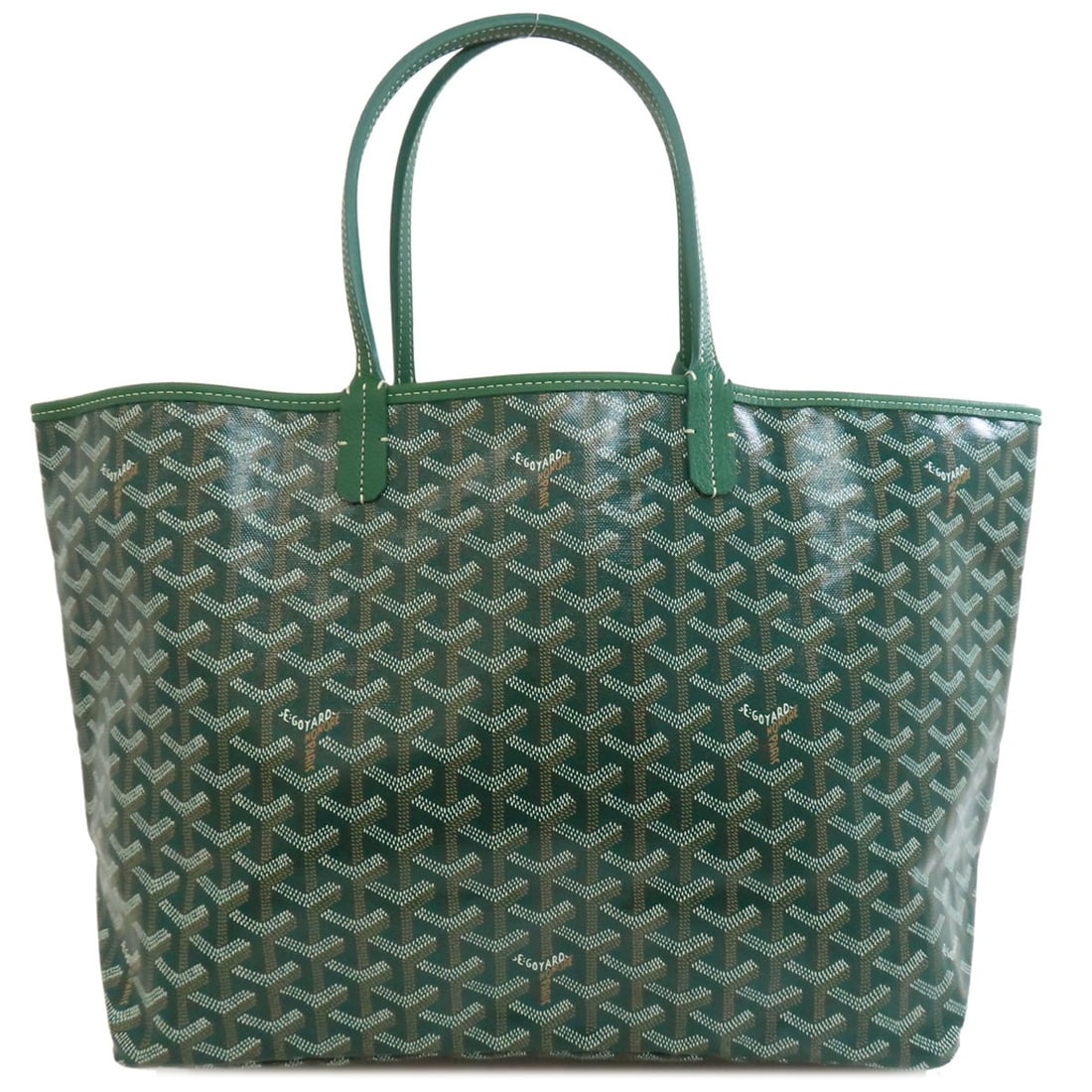 Saint Louis Pm Tote Bag Coating Goyard Canvas: Saint Louis Pm Tote Bag Coating Goyard Canvas Green Goyard Canvas Tote Bag with Coating. This tote bag features a green exterior made from coating canvas, bearing the signature of its creator. The
