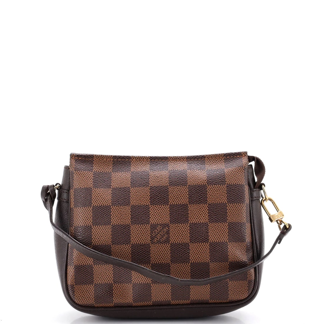 Louis Vuitton Trousse Make Up Bag Damier: Louis Vuitton Trousse Make Up Bag Damier Brown Louis Vuitton Trousse Make Up Bag Damier in Great Condition. This canvas-coated cosmetic case features the iconic Damier pattern and gold hardware, with