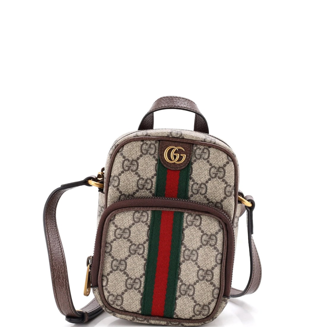 Ophidia Gucci Top Crossbody Bag Handle Coated Mini GG Canvas: Ophidia Gucci Top Crossbody Bag Handle Coated Mini GG Canvas The Ophidia Gucci Top Crossbody Bag Handle Coated Mini GG Canvas boasts a classic design with a mini size, perfect for adding a touch of el