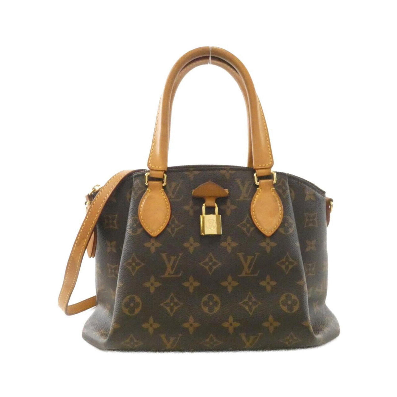 Canvas Coated Louis Vuitton Handbag: Canvas Coated Louis Vuitton Handbag Marron, Monogram Louis Vuitton Handbag features coated canvas material and measures 22cm x 30cm x 10cm. The classic design boasts a timeless combination of style