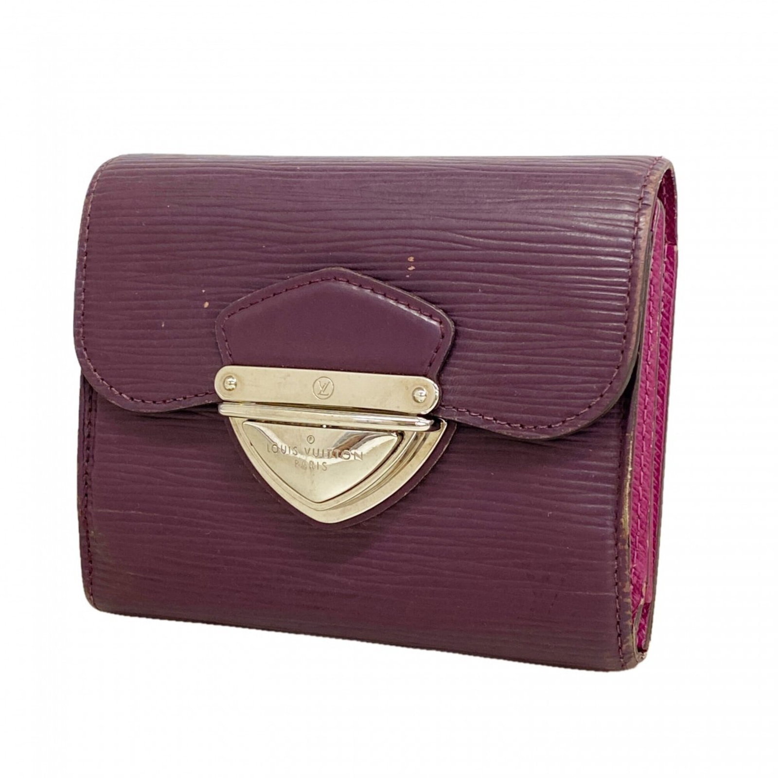 Louis Vuitton Wallet (Tri-Fold): Louis Vuitton Wallet (Tri-Fold) Cassis tri-fold wallet from Louis Vuitton, featuring the iconic brand's signature design and craftsmanship. Made with attention to detail, this wallet boasts a classic 
